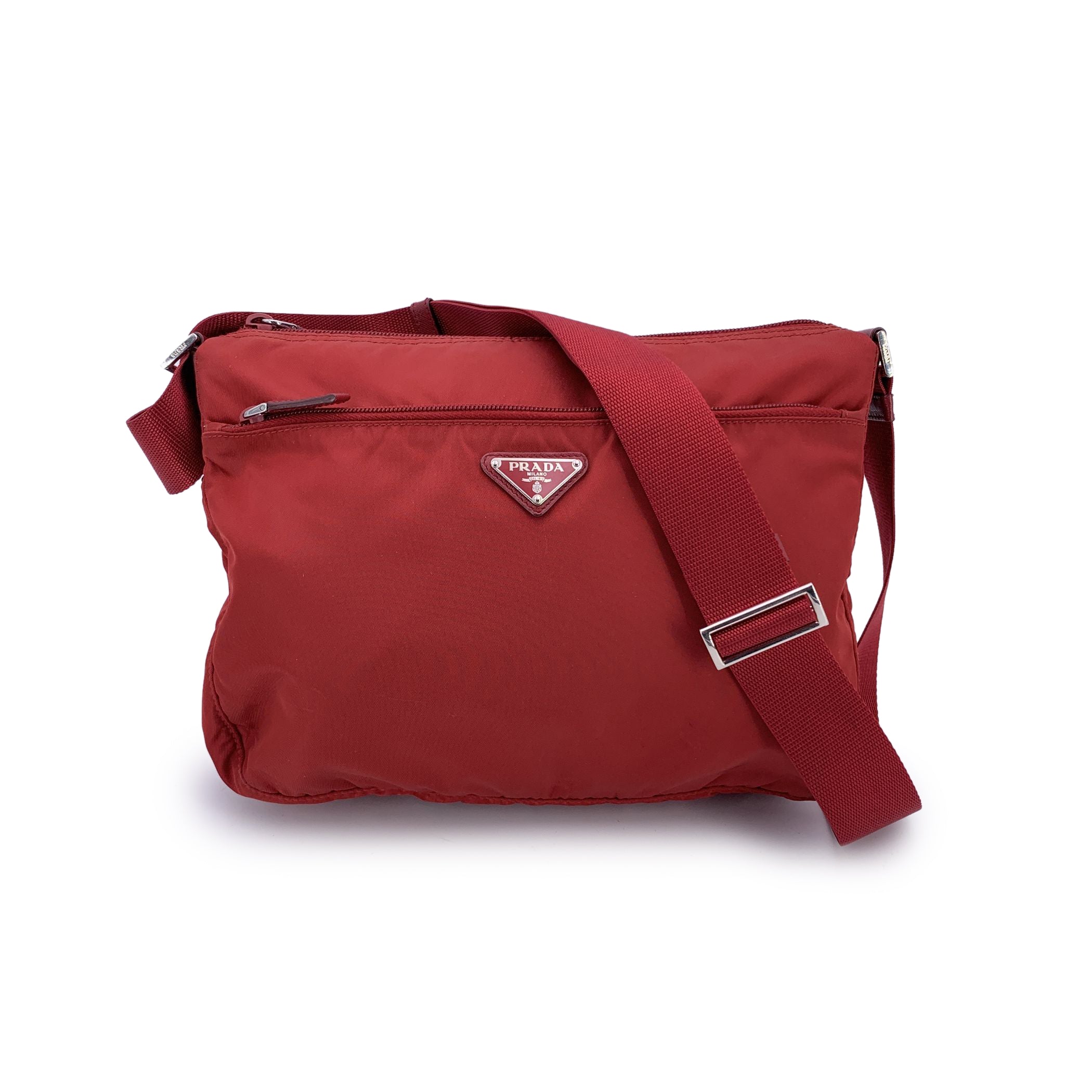 Borsa Prada Nylon Rossa Borsa A Tracolla Prada In Nylon Rosso Tessuto