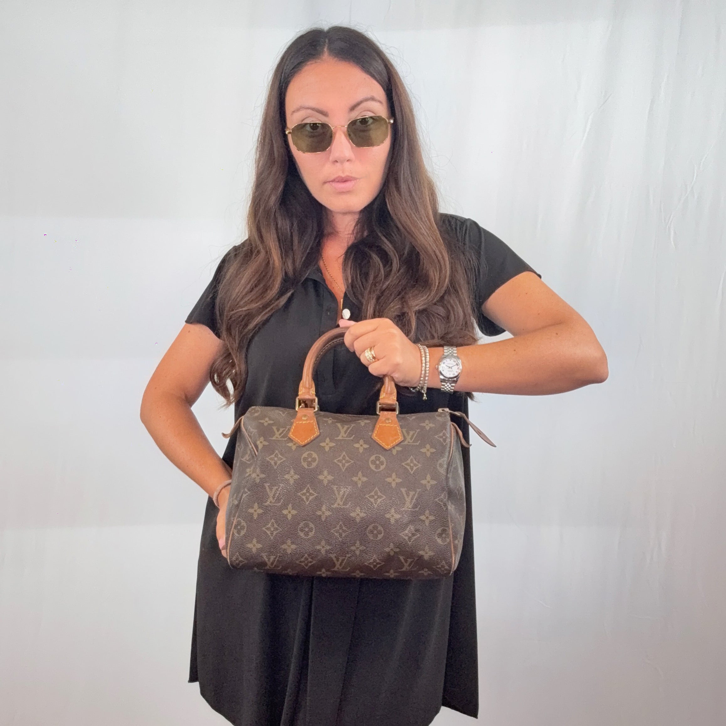 Louis Vuitton Vintage Monogram Canvas Speedy 25 Boston Bag M41528