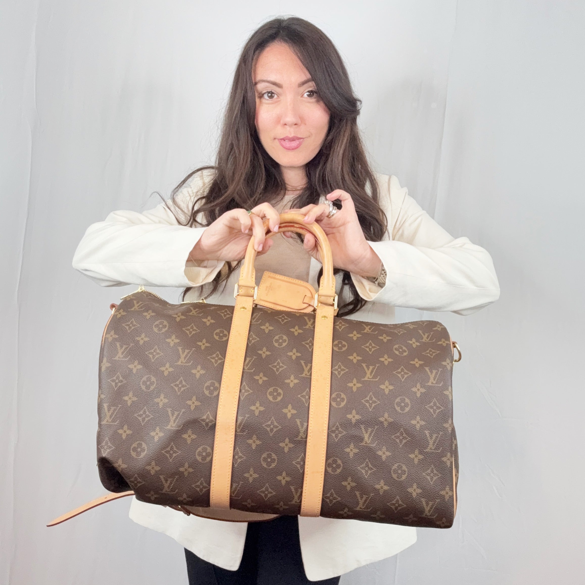 Louis Vuitton Monogram Canvas Keepall 45 Bandouliere Travel Duffel Bag