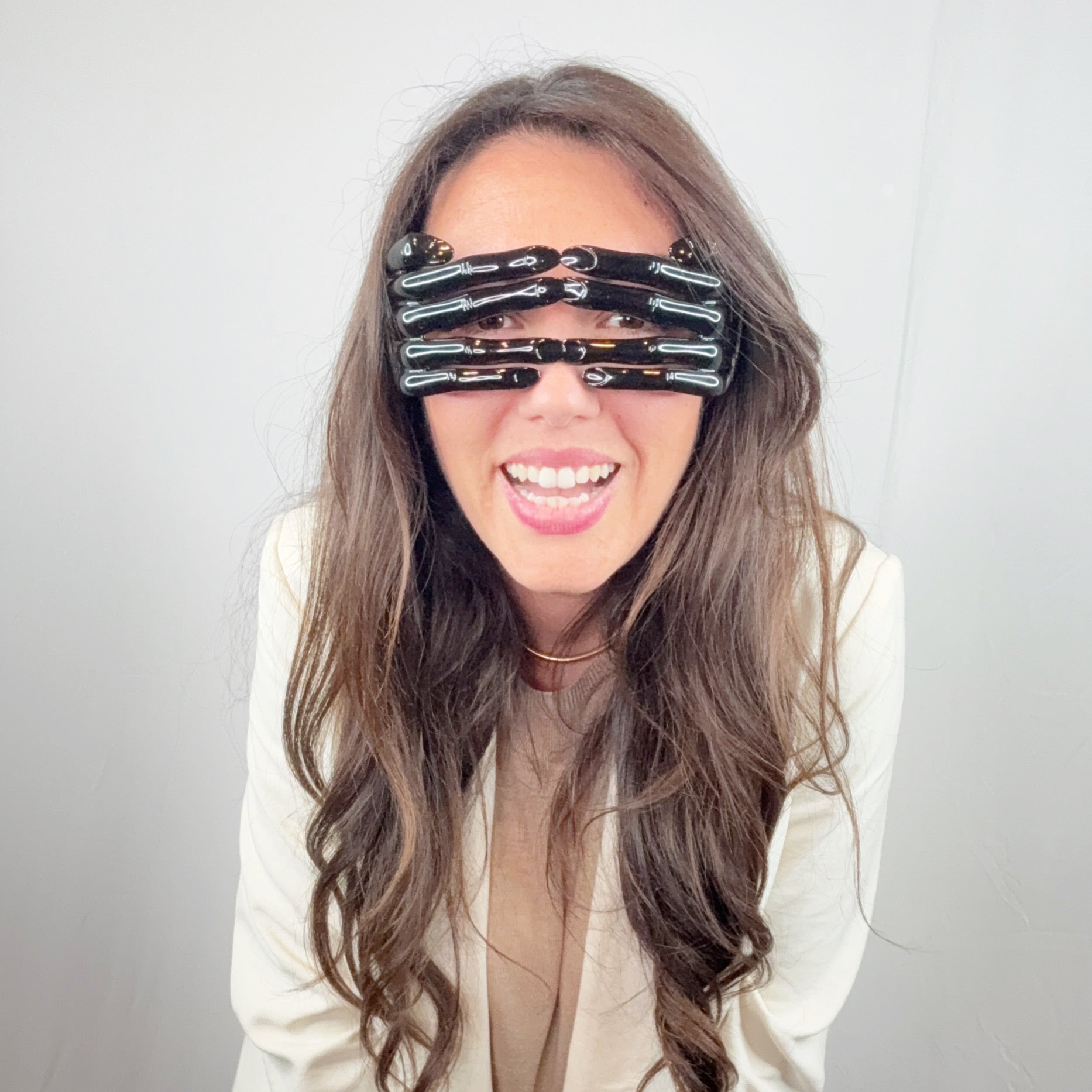 Jeremy Scott by Linda Farrow Black JS/HANDS/1 Hands Sunglasses