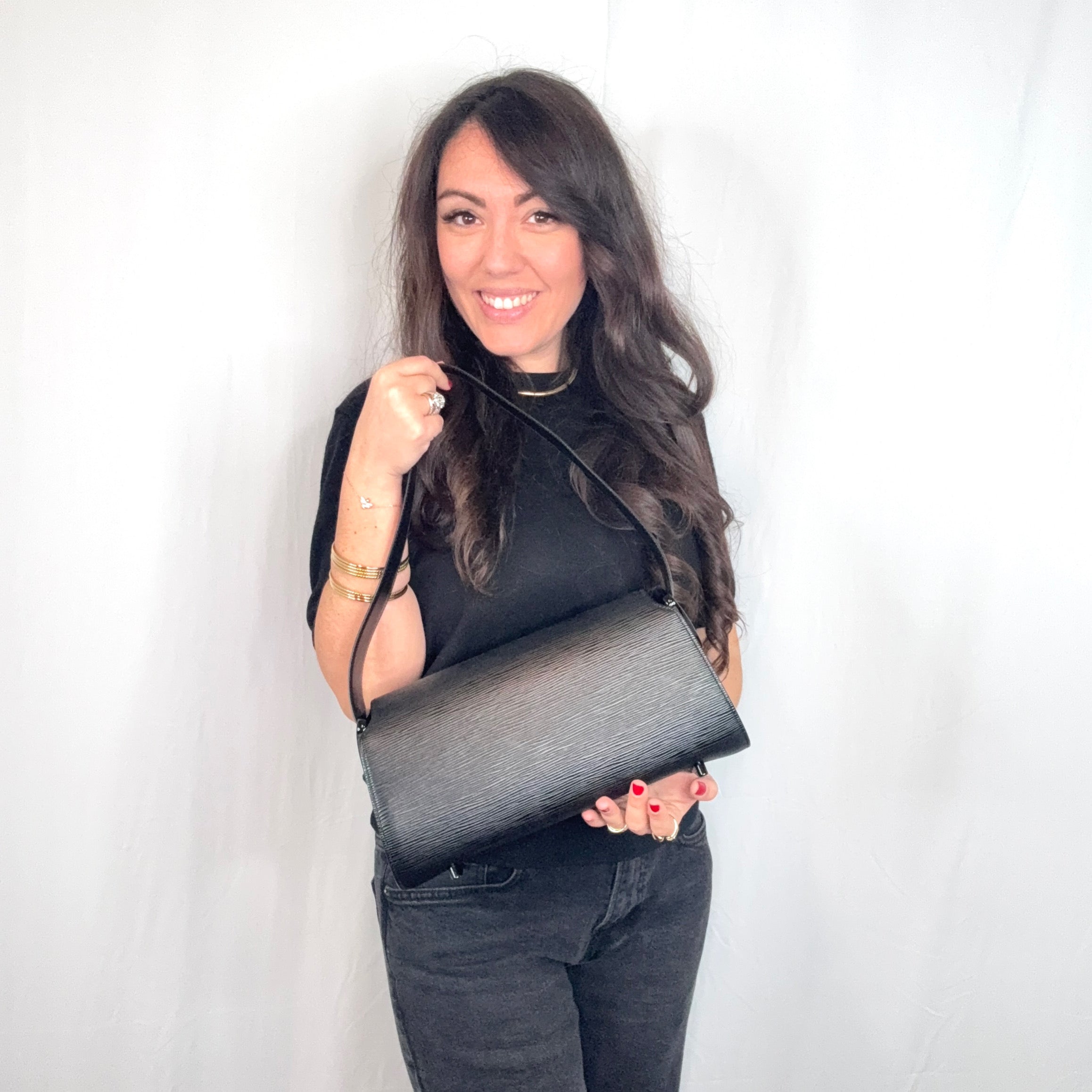 Louis Vuitton Vintage Black Epi Leather Nocturne PM Shoulder Bag
