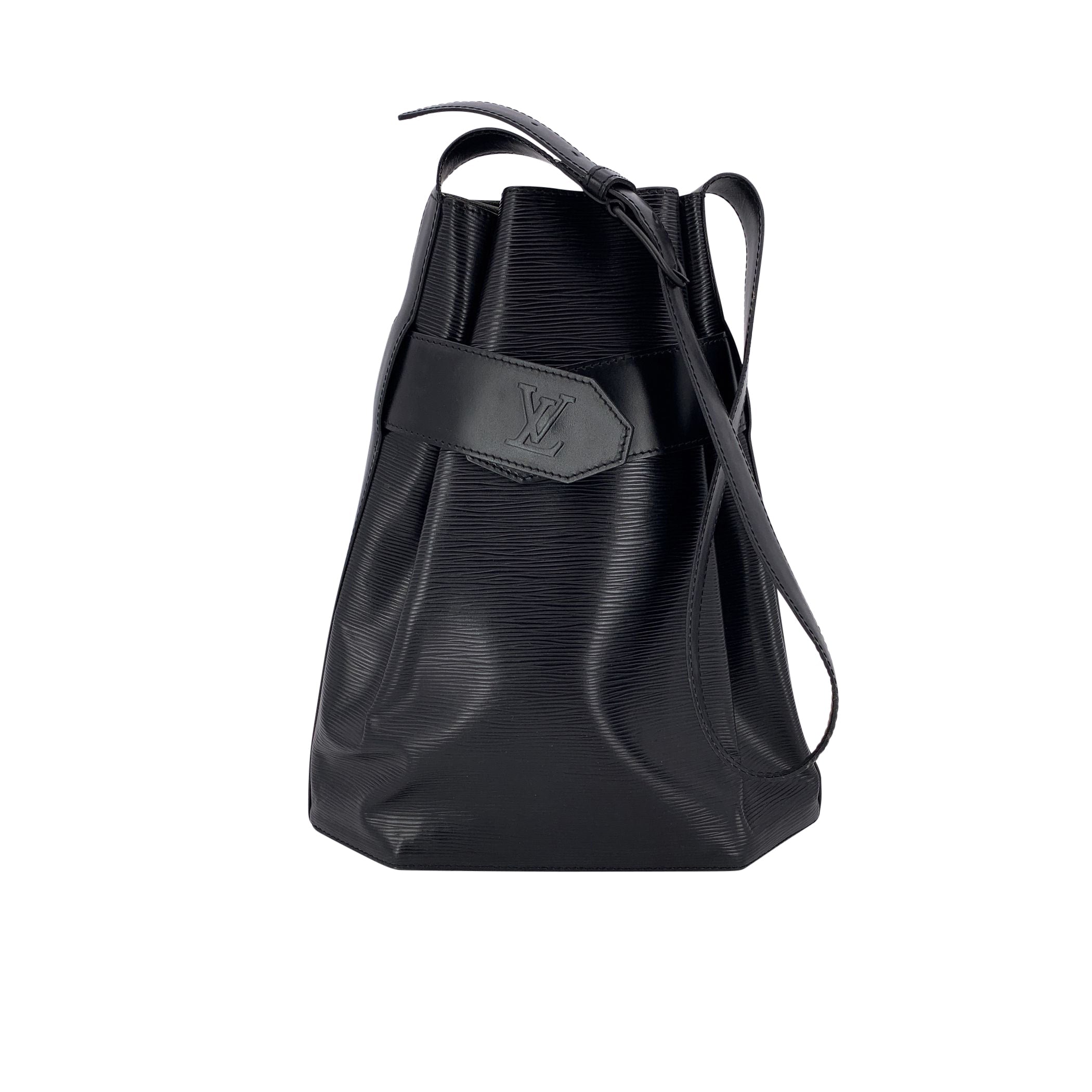 Borsa a secchiello Sac d'Epaule vintage in pelle Epi nera Louis