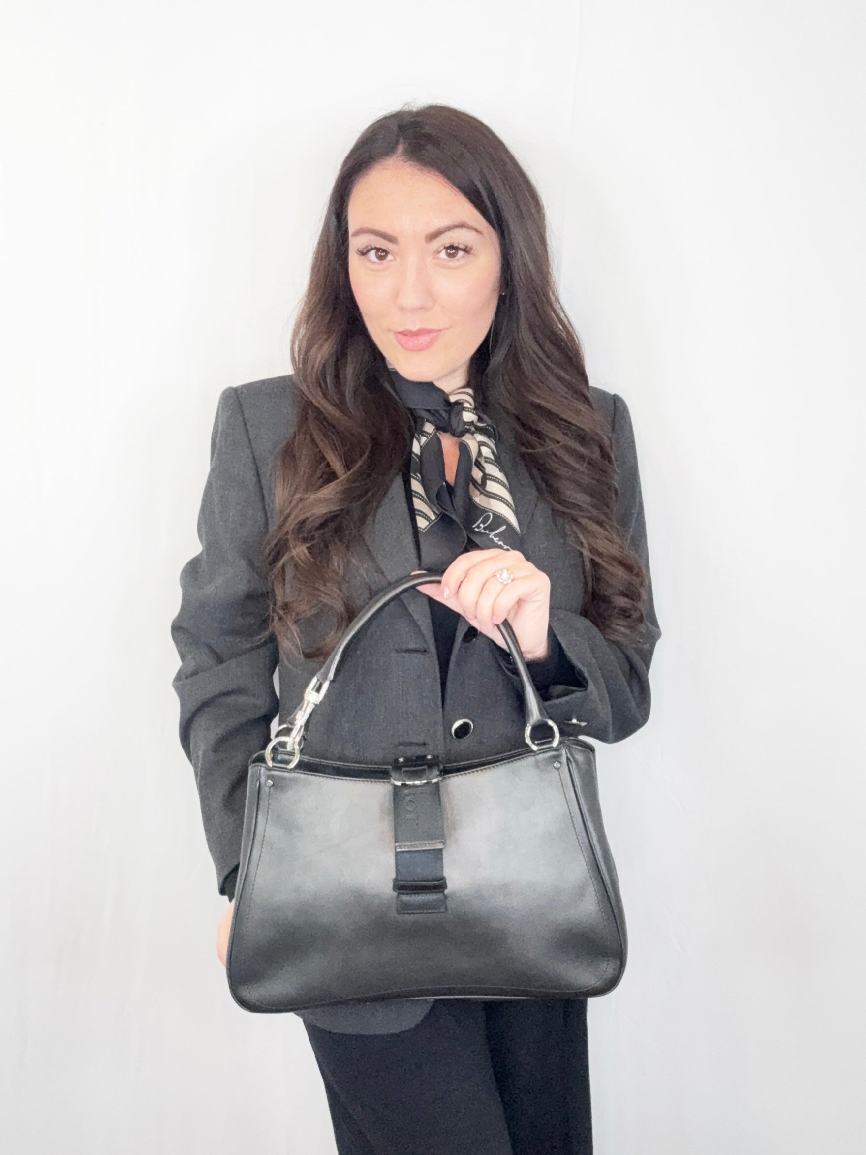 Christian Dior Schwarze Umhängetasche aus Canvas mit Hardcore-Kristallen
