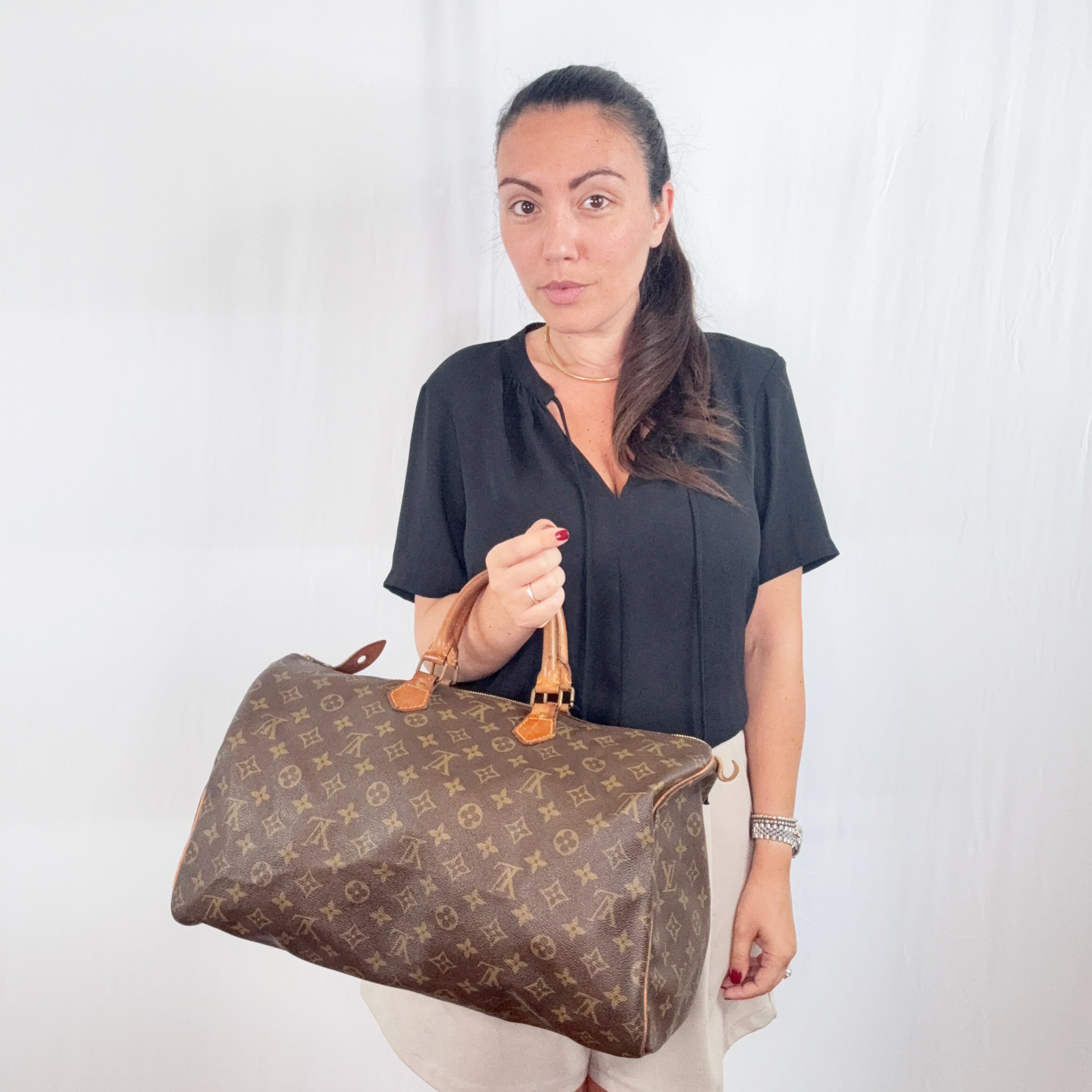 Louis Vuitton Vintage Canvas Monogram Speedy 40 Duffle Bag
