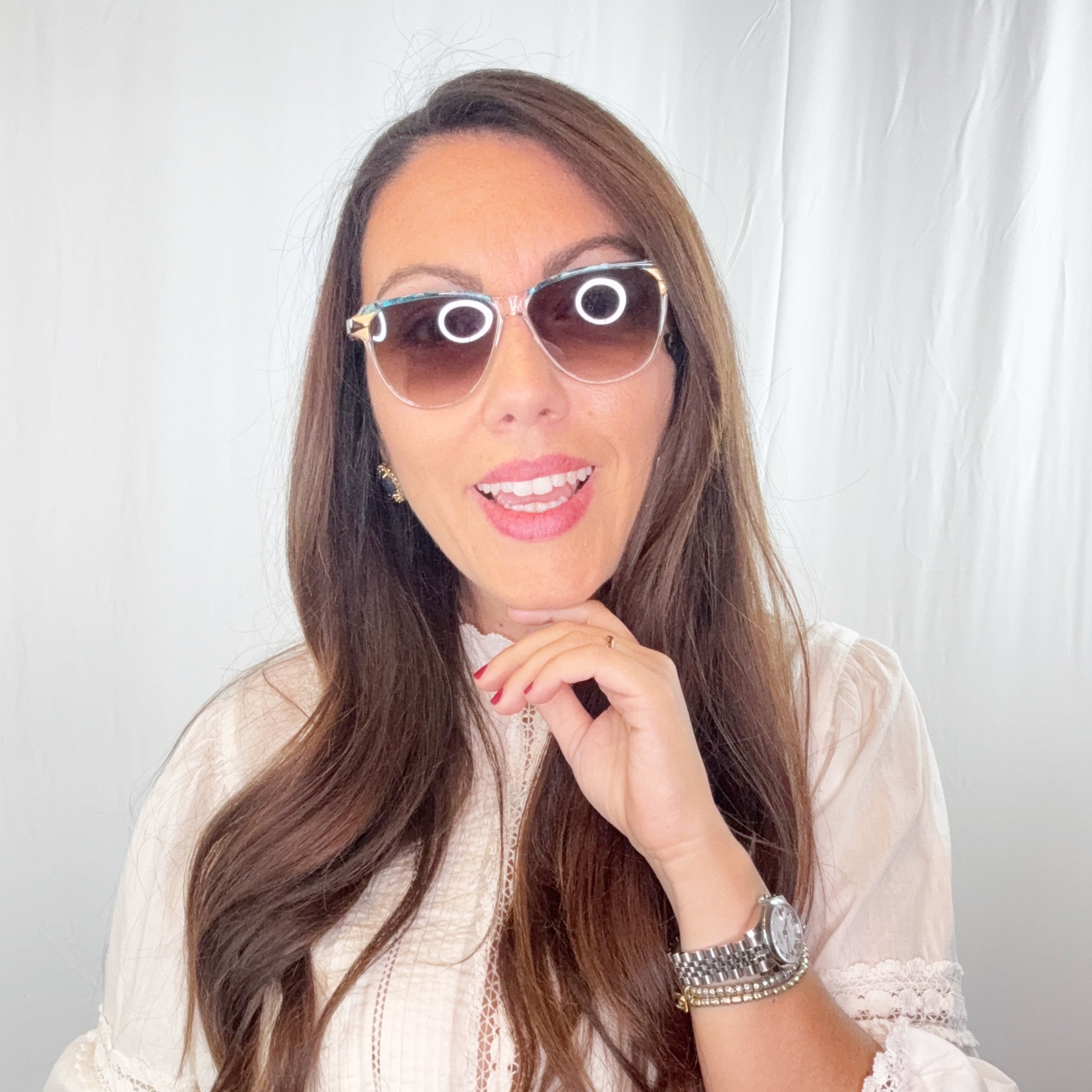 Fendi by Lozza Vintage Blue Clear Sunglasses Mod. FV 87 56/11 135mm