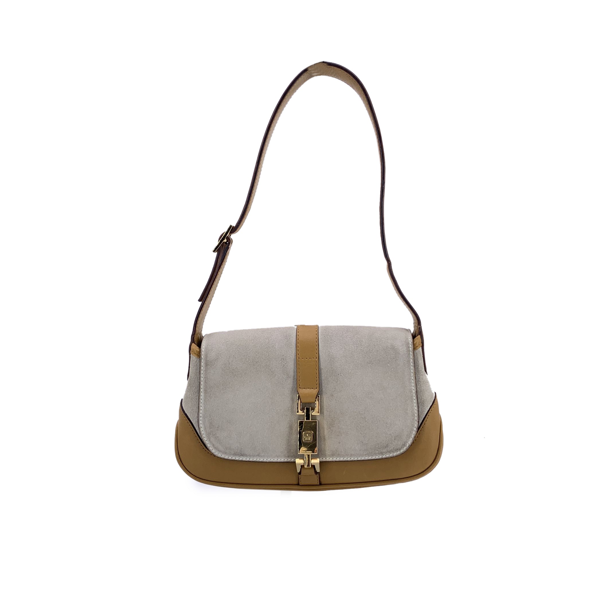 Gucci Beige Suede and Leather Mini Flap Jackie Bag Tom Ford Era