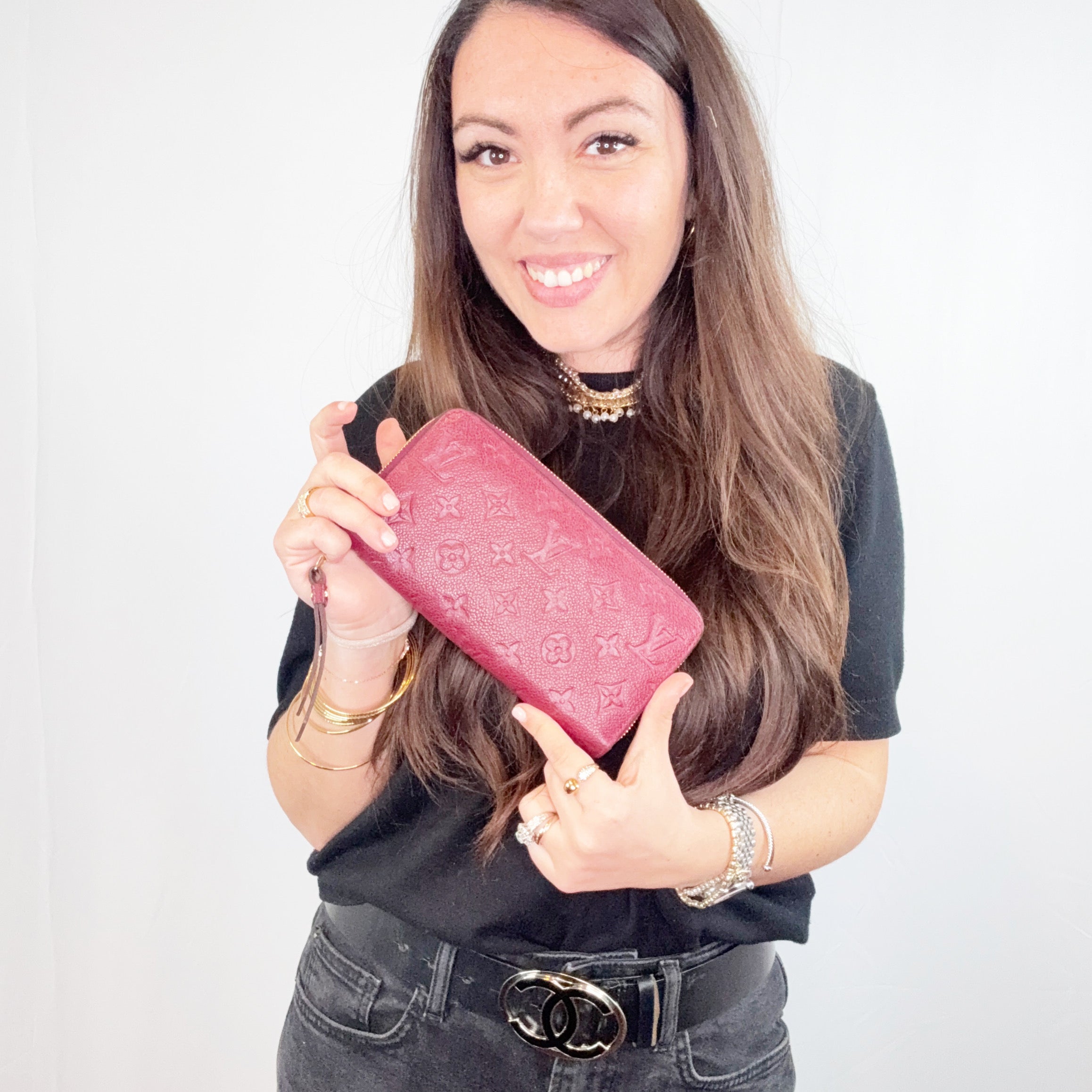 Louis Vuitton Purple Monogram Empreinte Leather Long Zippy Wallet