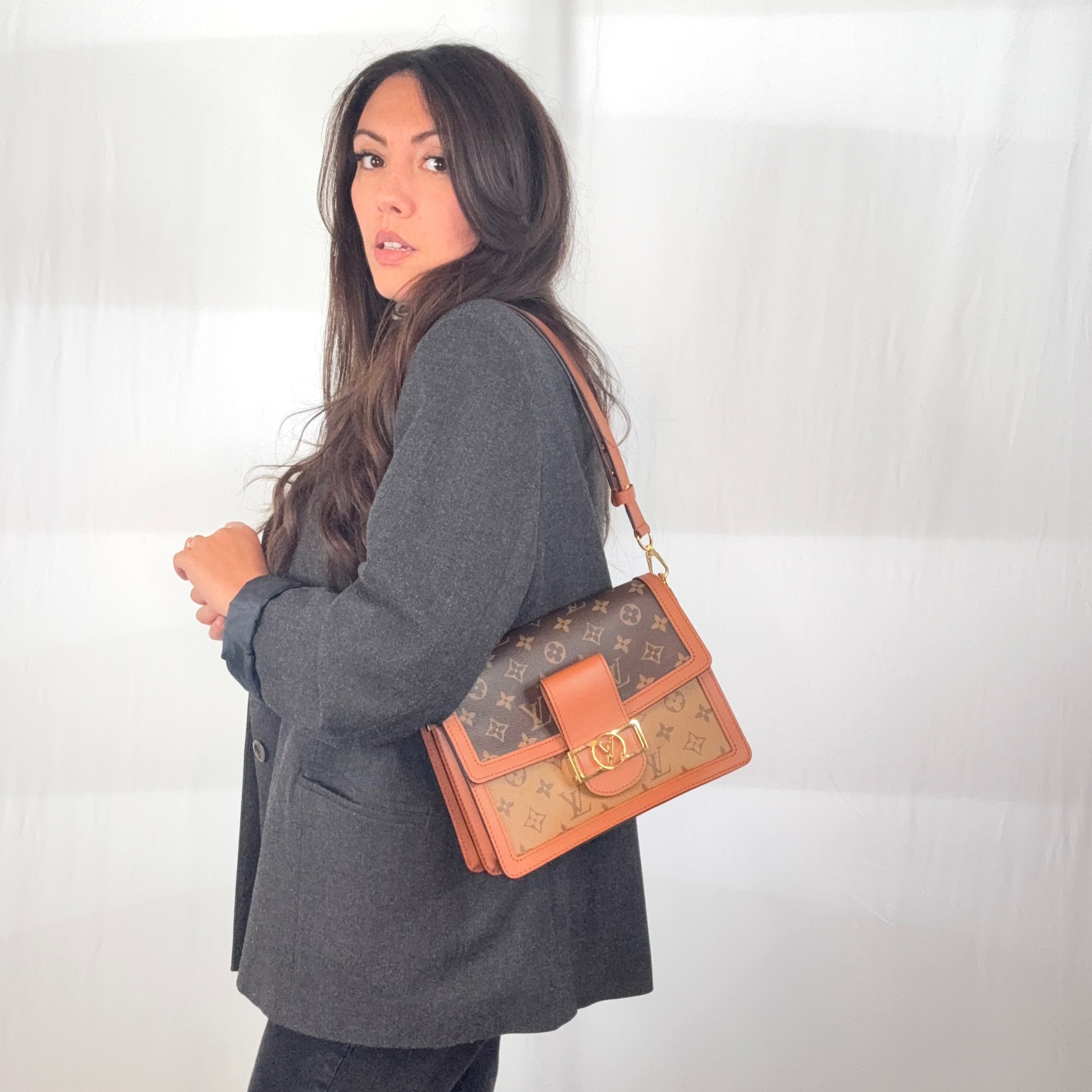 Louis Vuitton Monogram Reverse Dauphine MM Shoulder Bag M45958