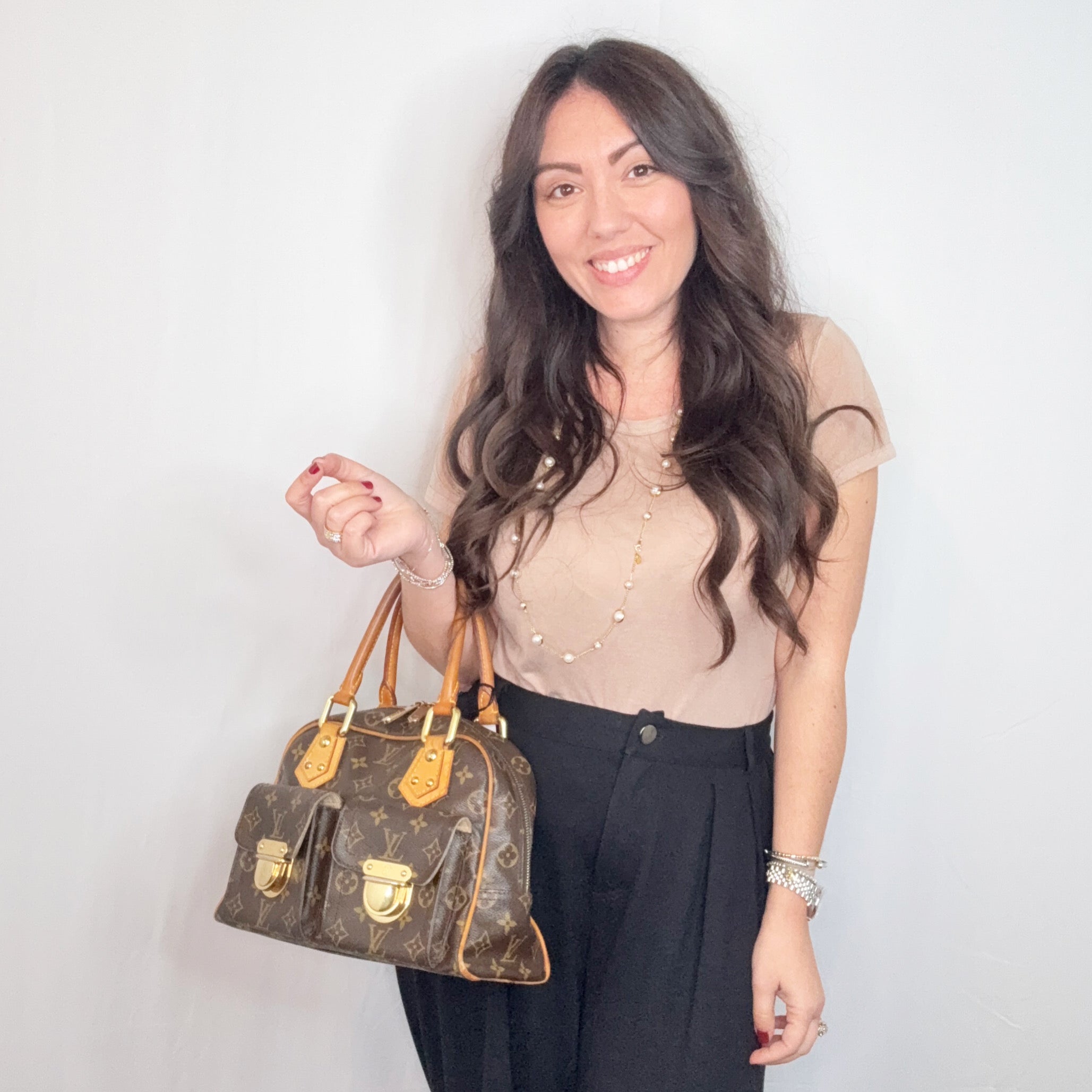 Louis Vuitton Monogram Canvas Manhattan PM Handtasche Umhängetasche