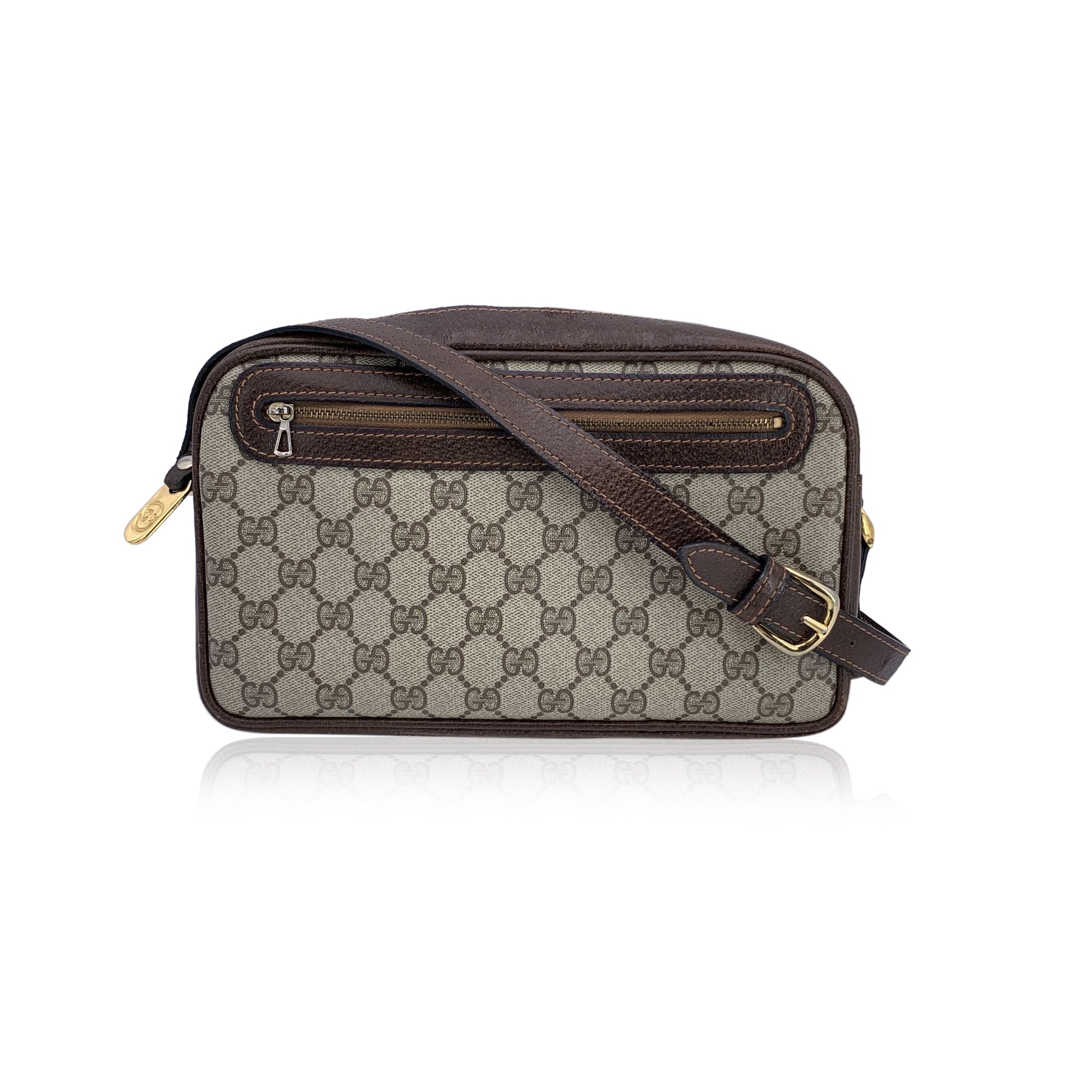 Vintage gucci monogram canvas crossbody bag discount