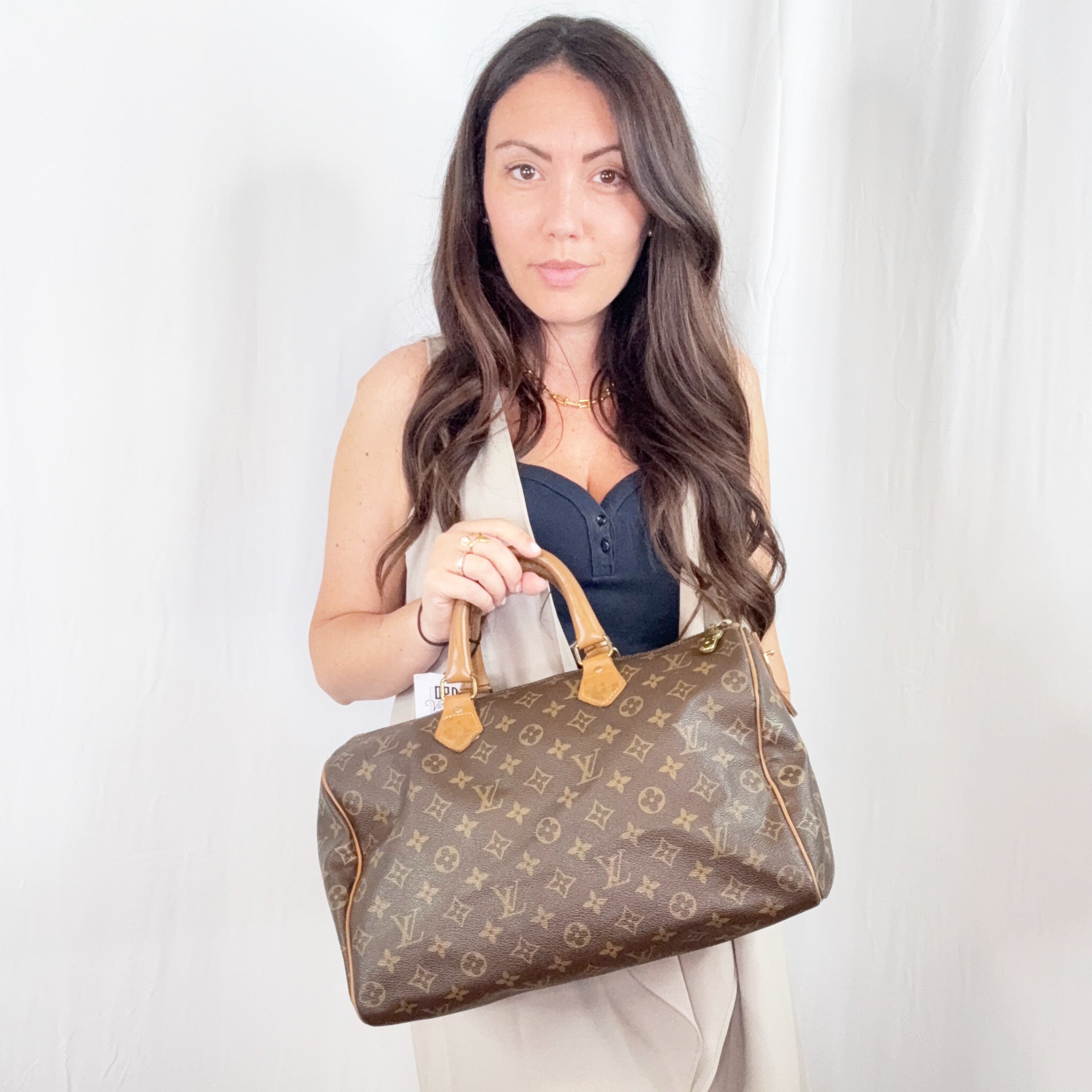 Borsa Speedy 35 vintage in tela Monogram della Louis Vuitton French Company
