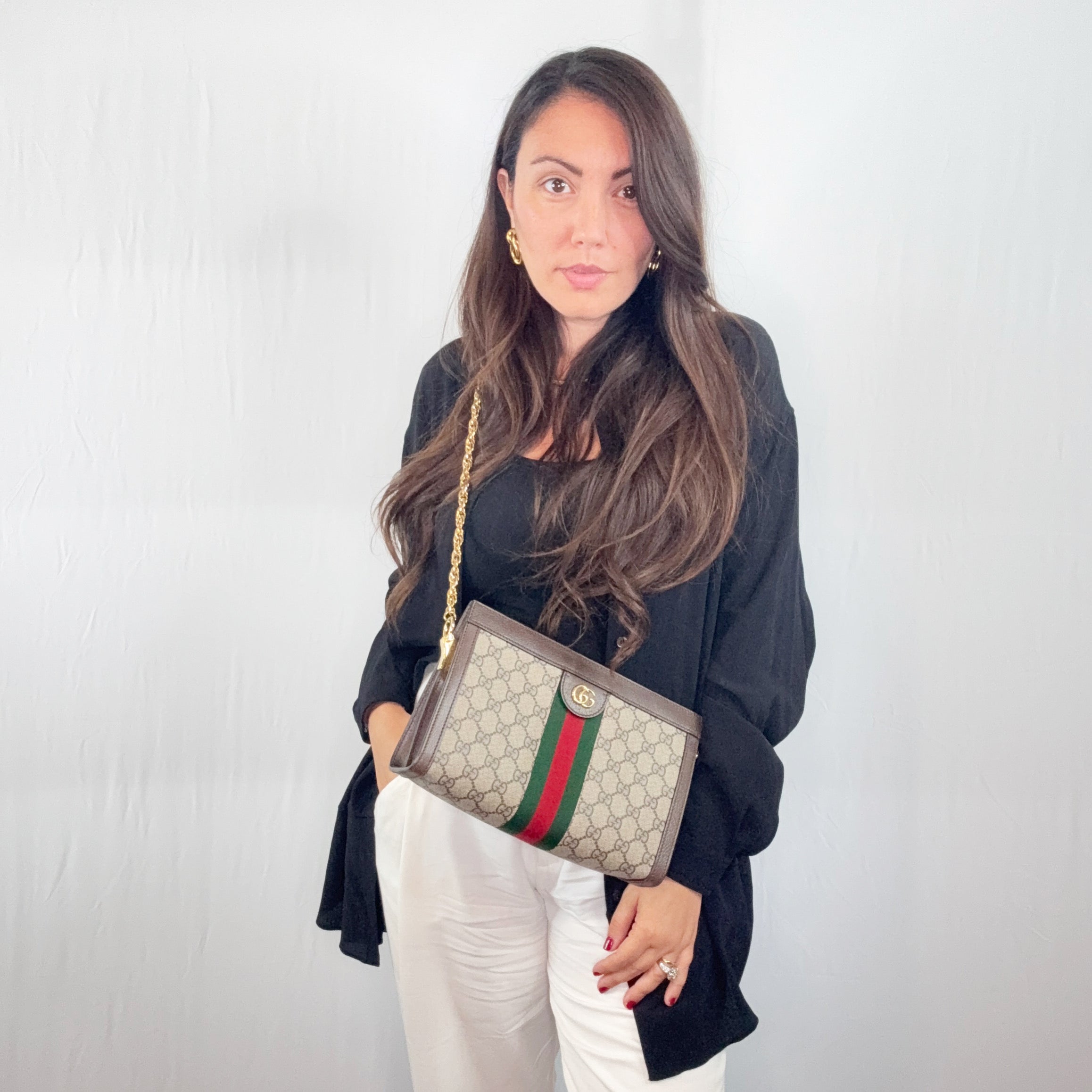 Gucci GG Supreme Monogram Canvas Small Ophidia Shoulder Bag