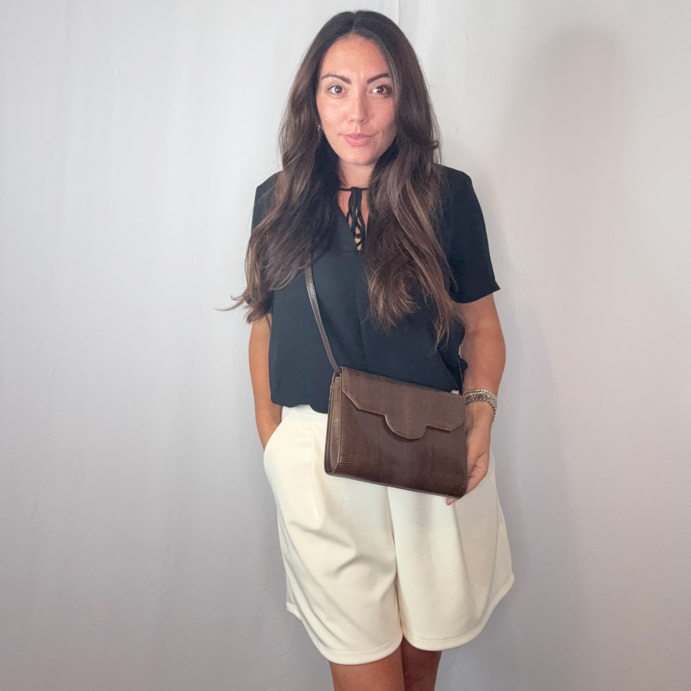 Yves Saint Laurent Vintage Braune Leder-Umhängetasche