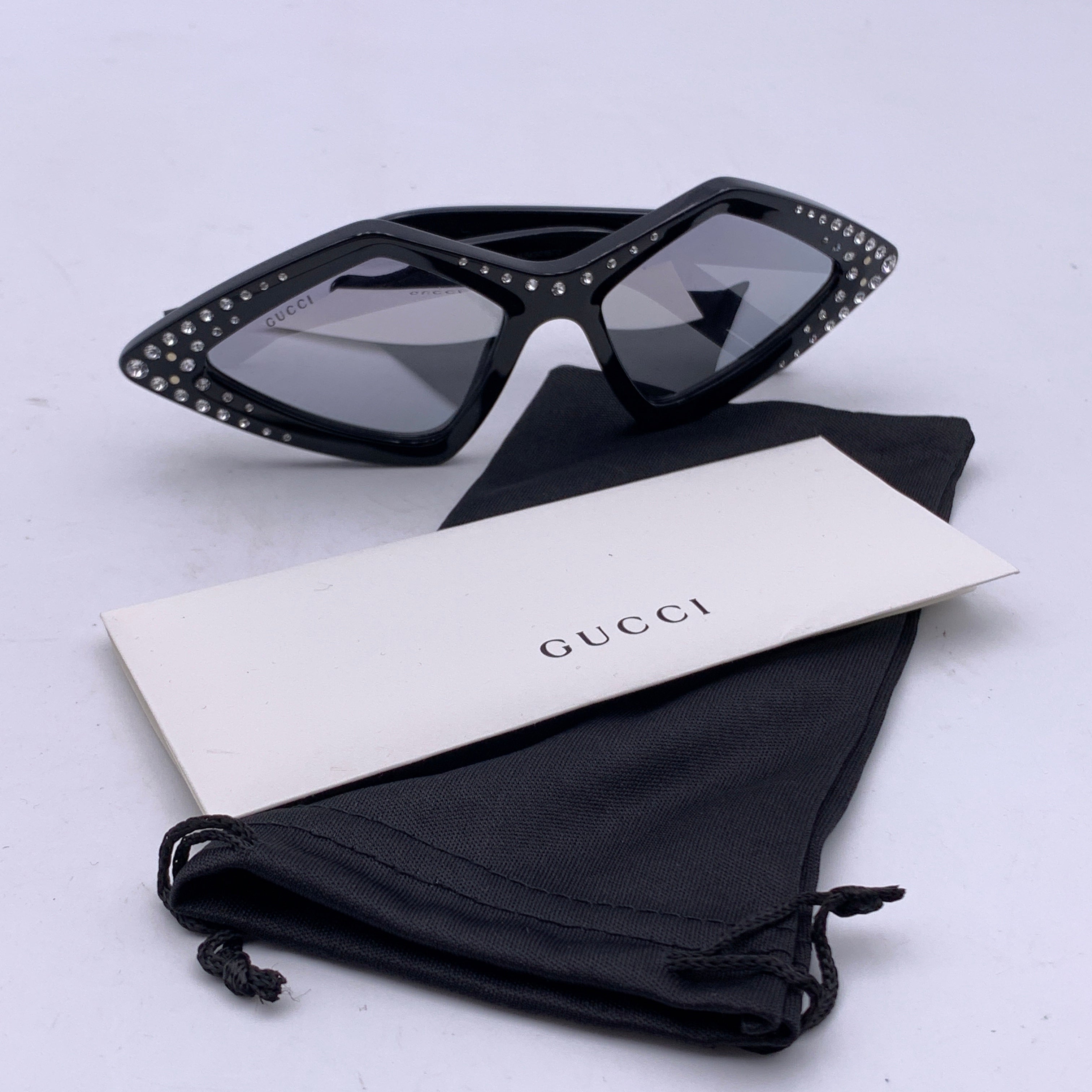 gucci gg0496s women sunglasses black & brown