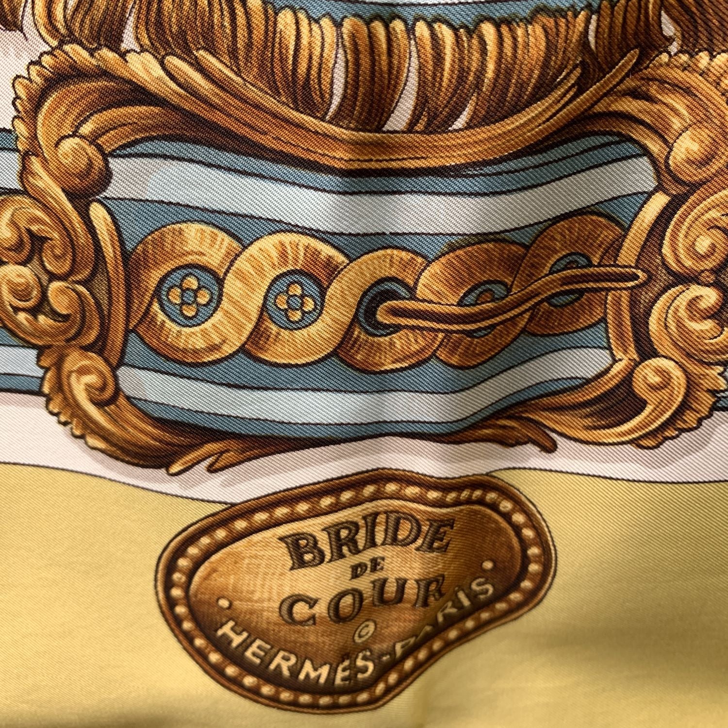 Hermes Vintage Silk Scarf Brides de Cour 1969 Françoise de la Perrière