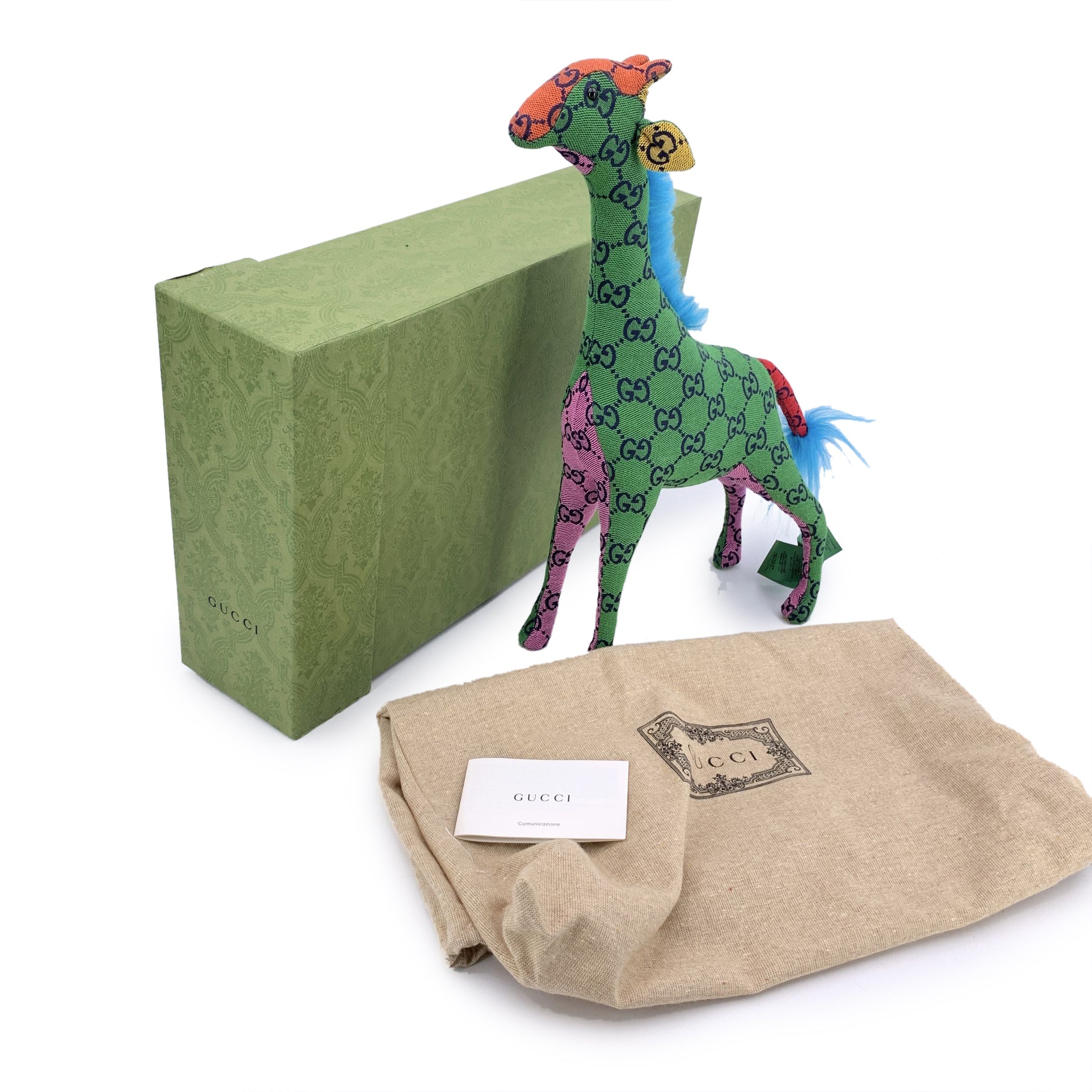 Gucci Multicolor GG Monogram Canvas Decorative Stuffed Giraffe