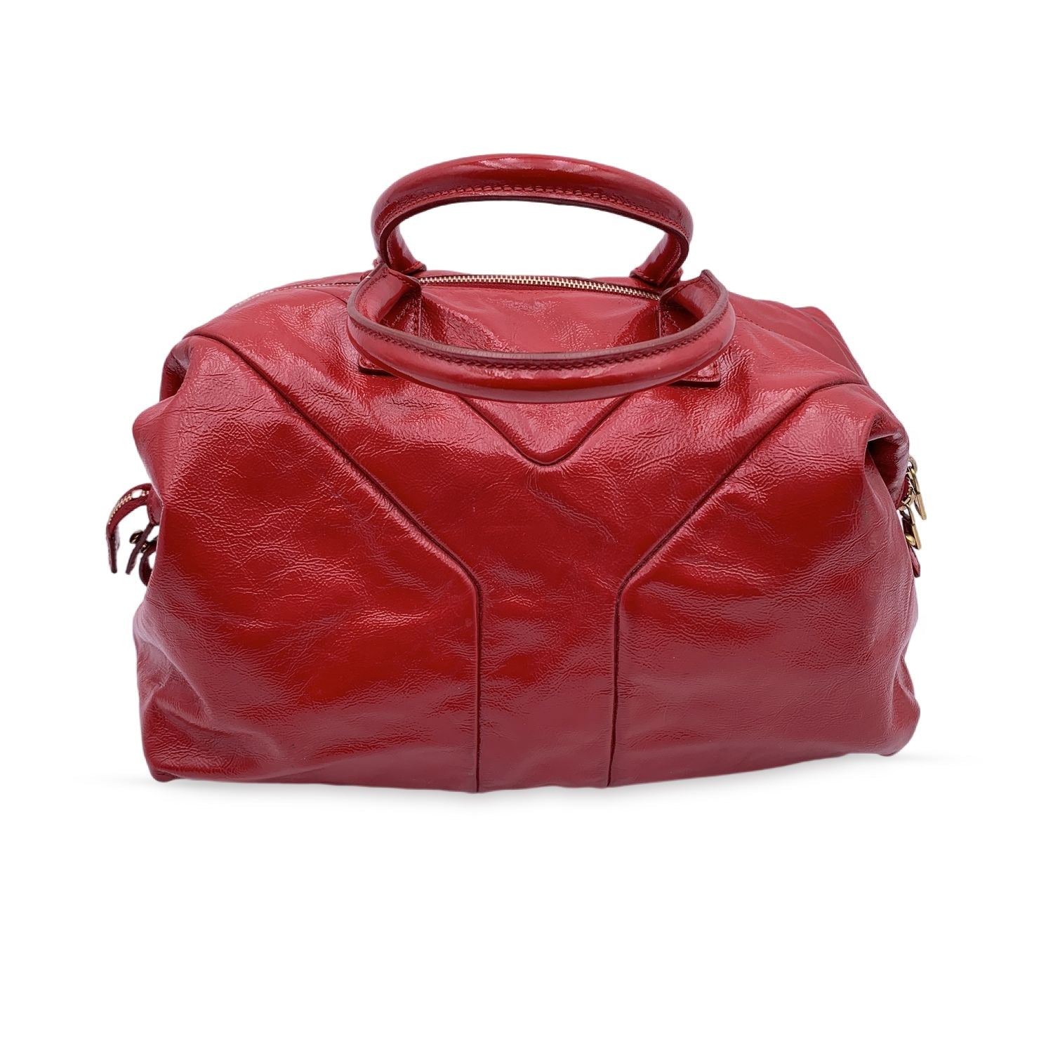 Leather travel bag Yves Saint Laurent Red in Leather - 27754715