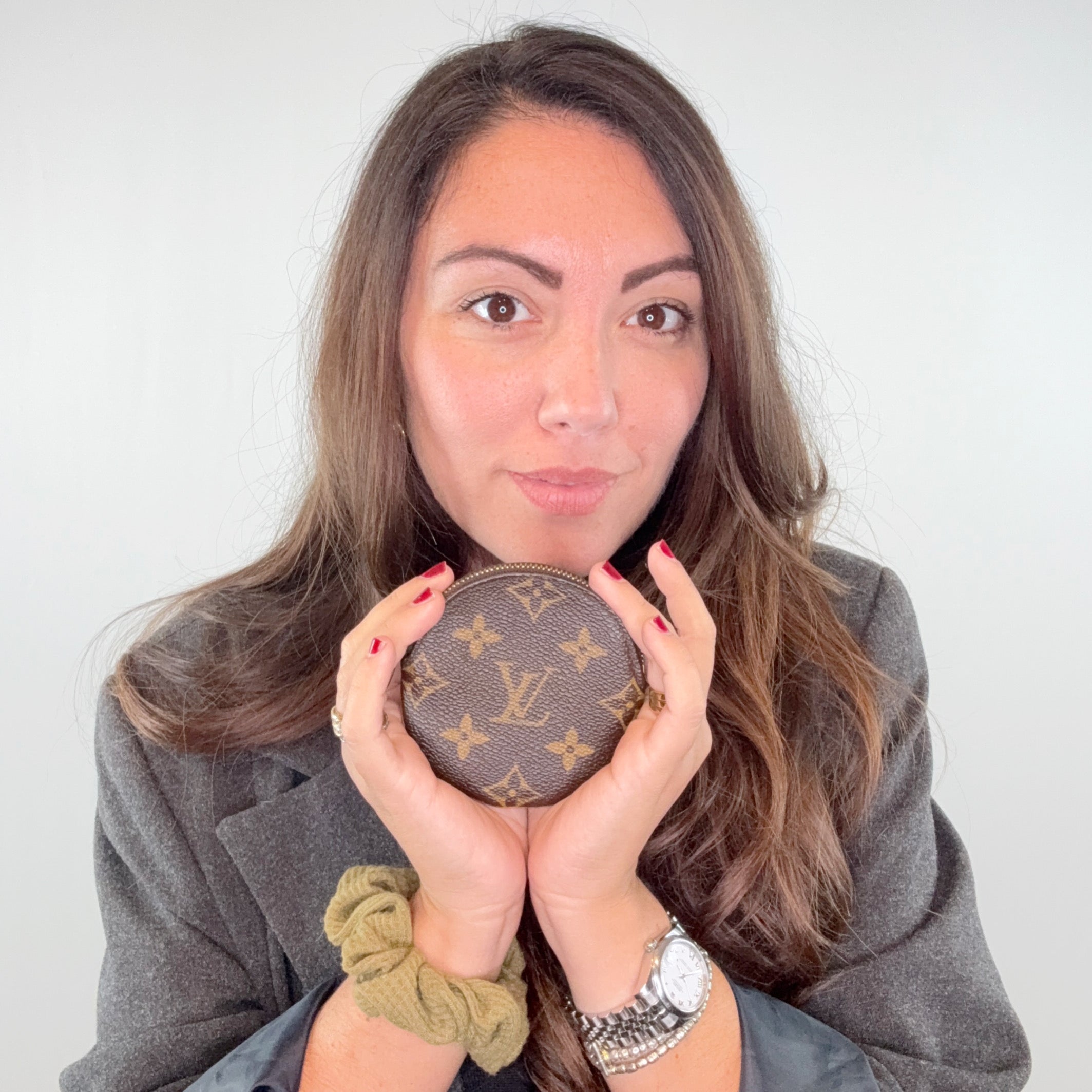 Louis Vuitton Monogram Canvas Round Coin Purse Wallet Pouch