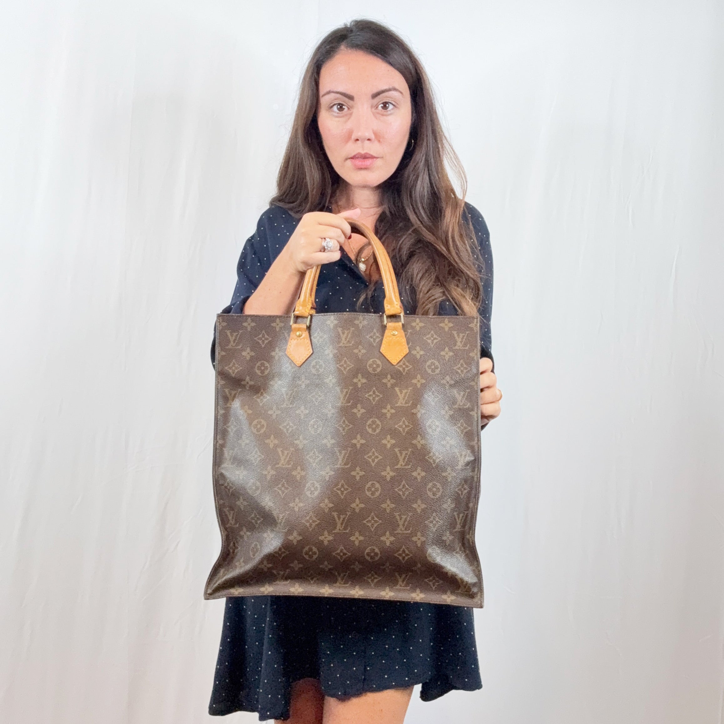 Louis Vuitton Vintage Monogram Canvas Sac Plat GM Tote Shopping Bag