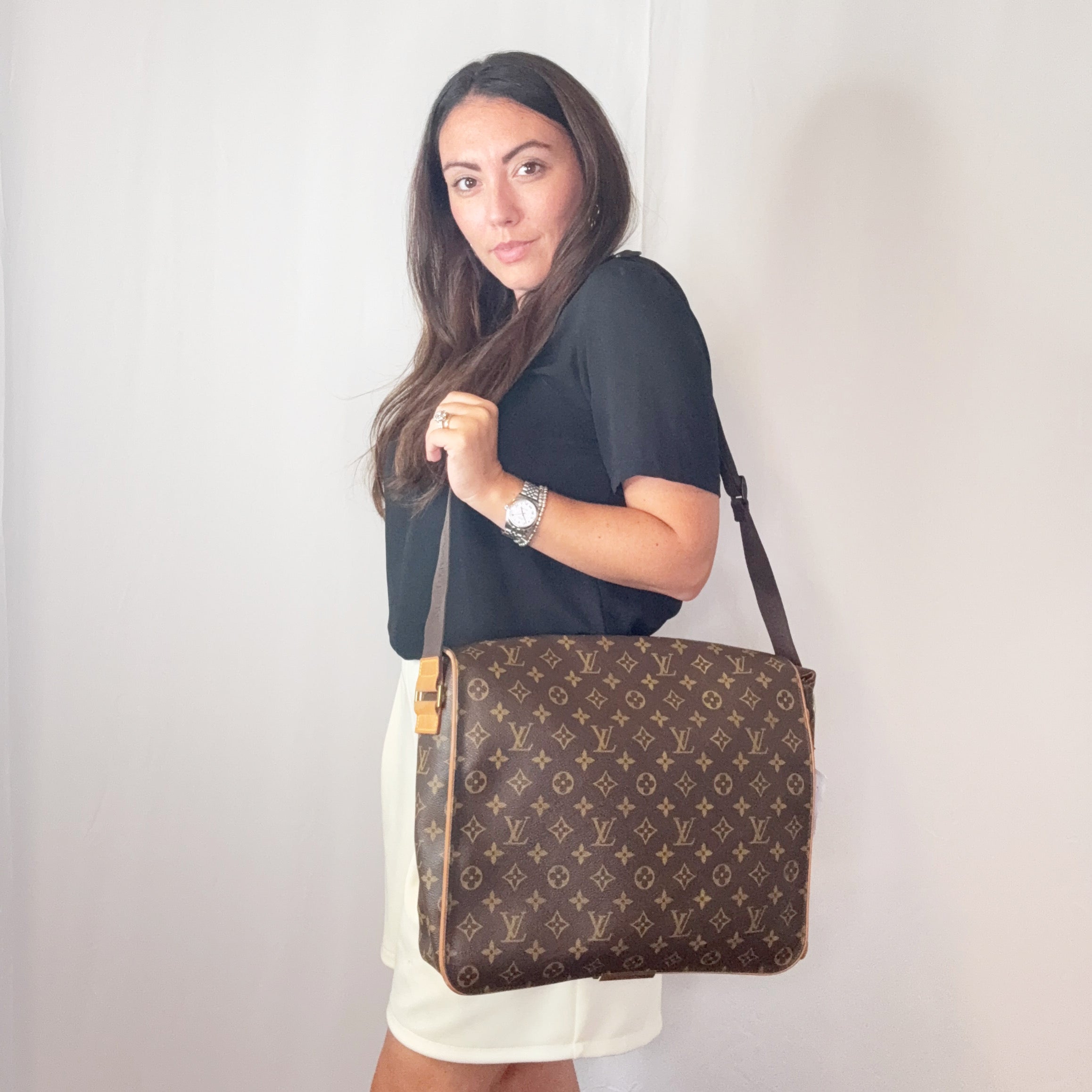 Louis Vuitton Monogram Abbesses GM Shoulder Crossbody Bag M45257