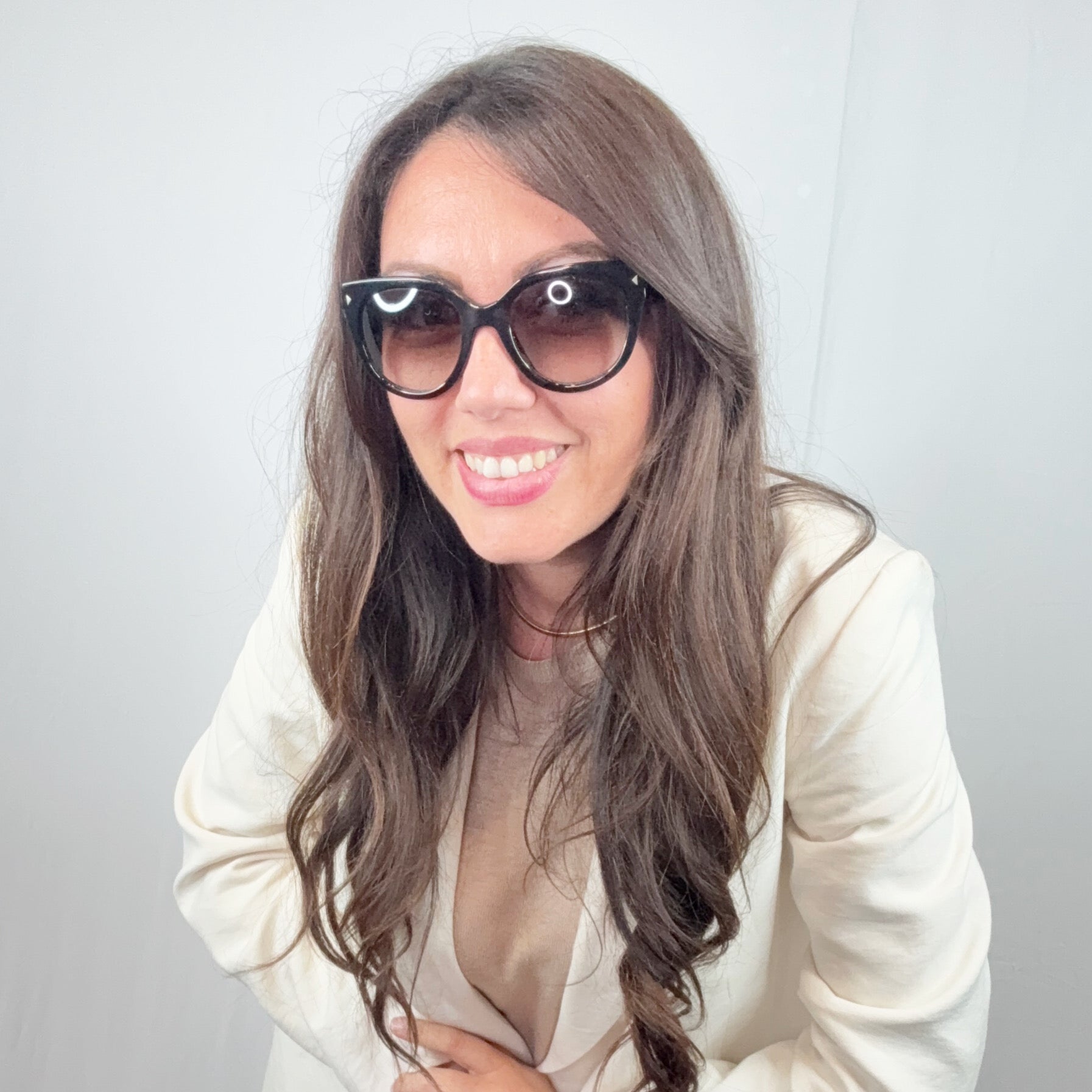 Prada Black Cat Eye Acetate SPR17O Sunglasses 54/22 140mm