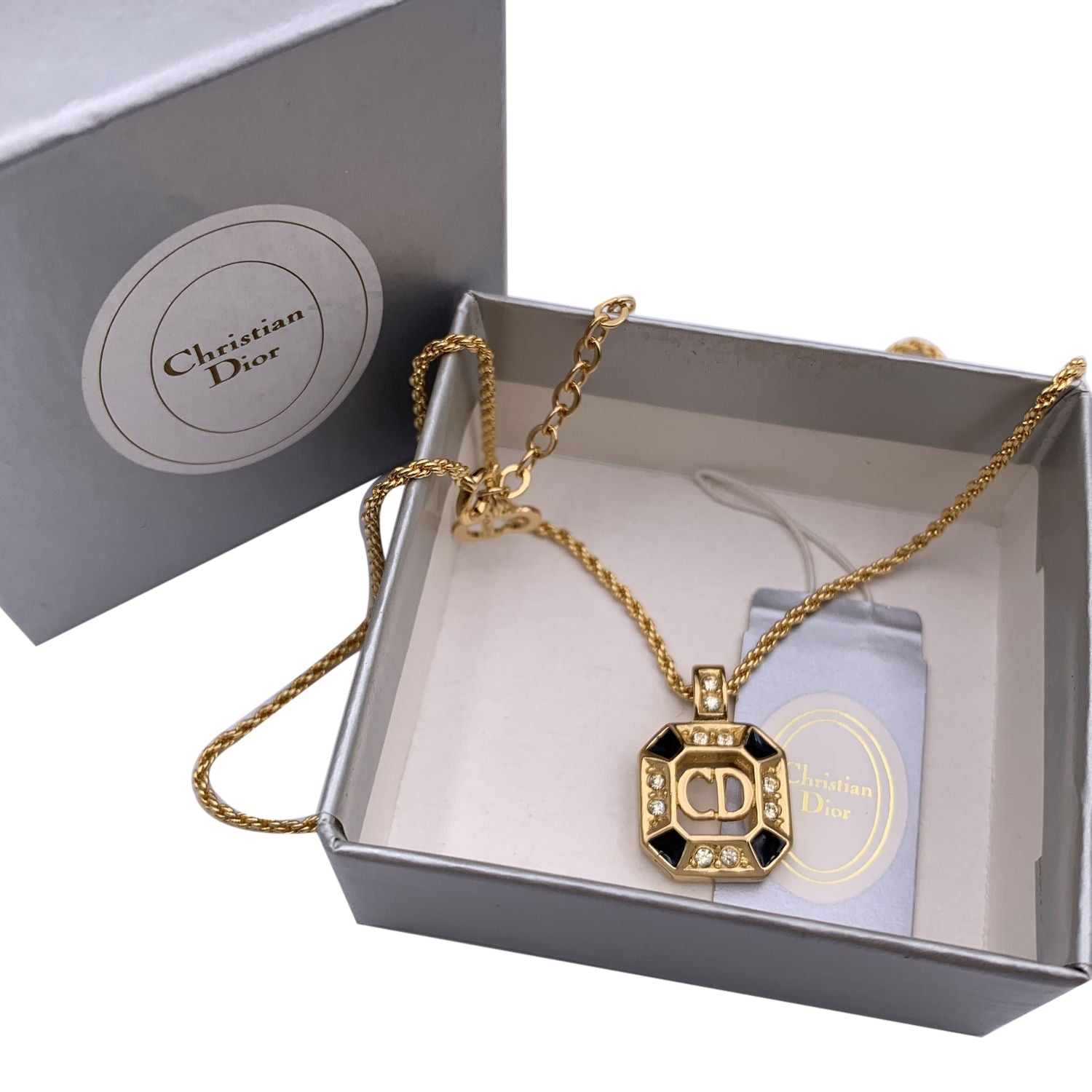 Buy Authentic Christian Dior Necklace Gold Plated Signature Charm CD Logo  Chain Jewelry 0p8448 Online in India - Etsy