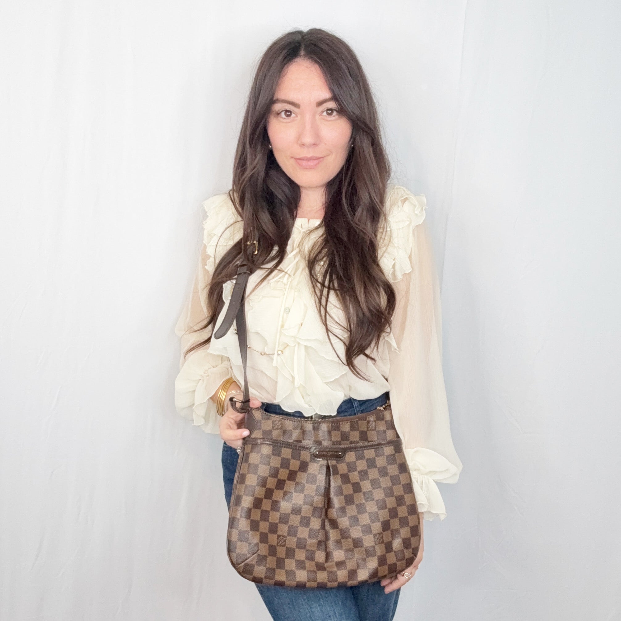 Louis Vuitton Damier Ebene Canvas Bloomsbury PM Shoulder Bag