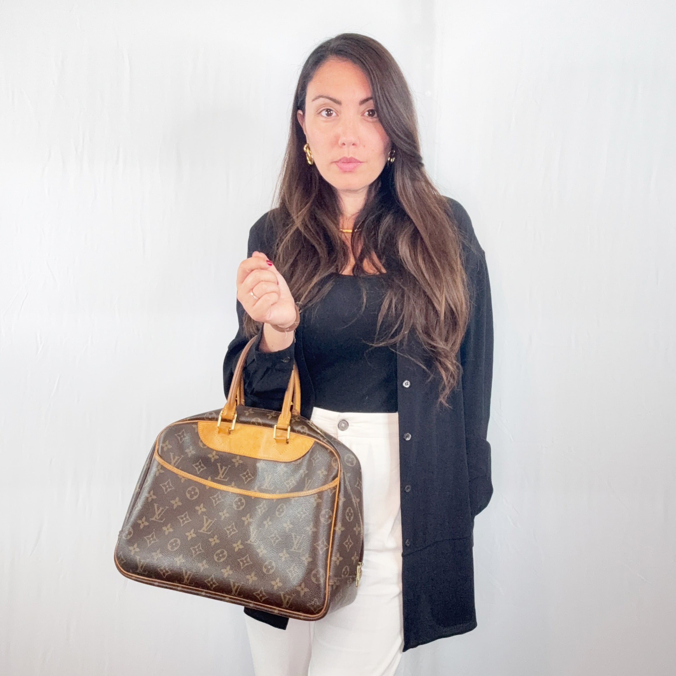 Louis Vuitton Vintage Brown Monogram Canvas Deauville Travel Bag