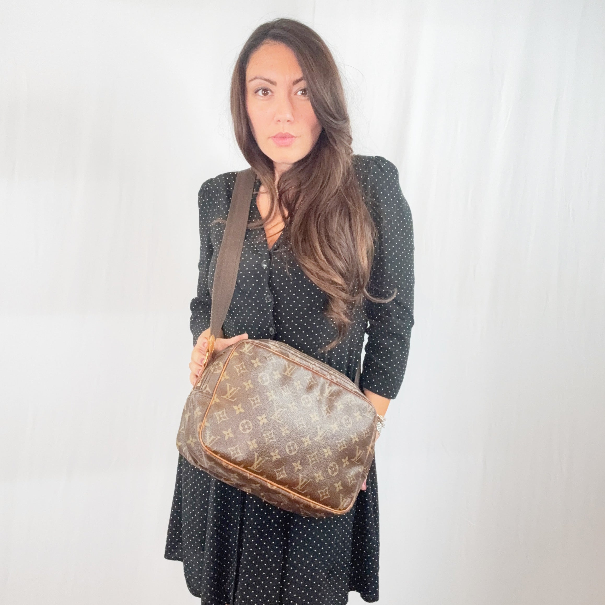 Borsa a tracolla in tela Louis Vuitton Monogram Reporter PM M45254