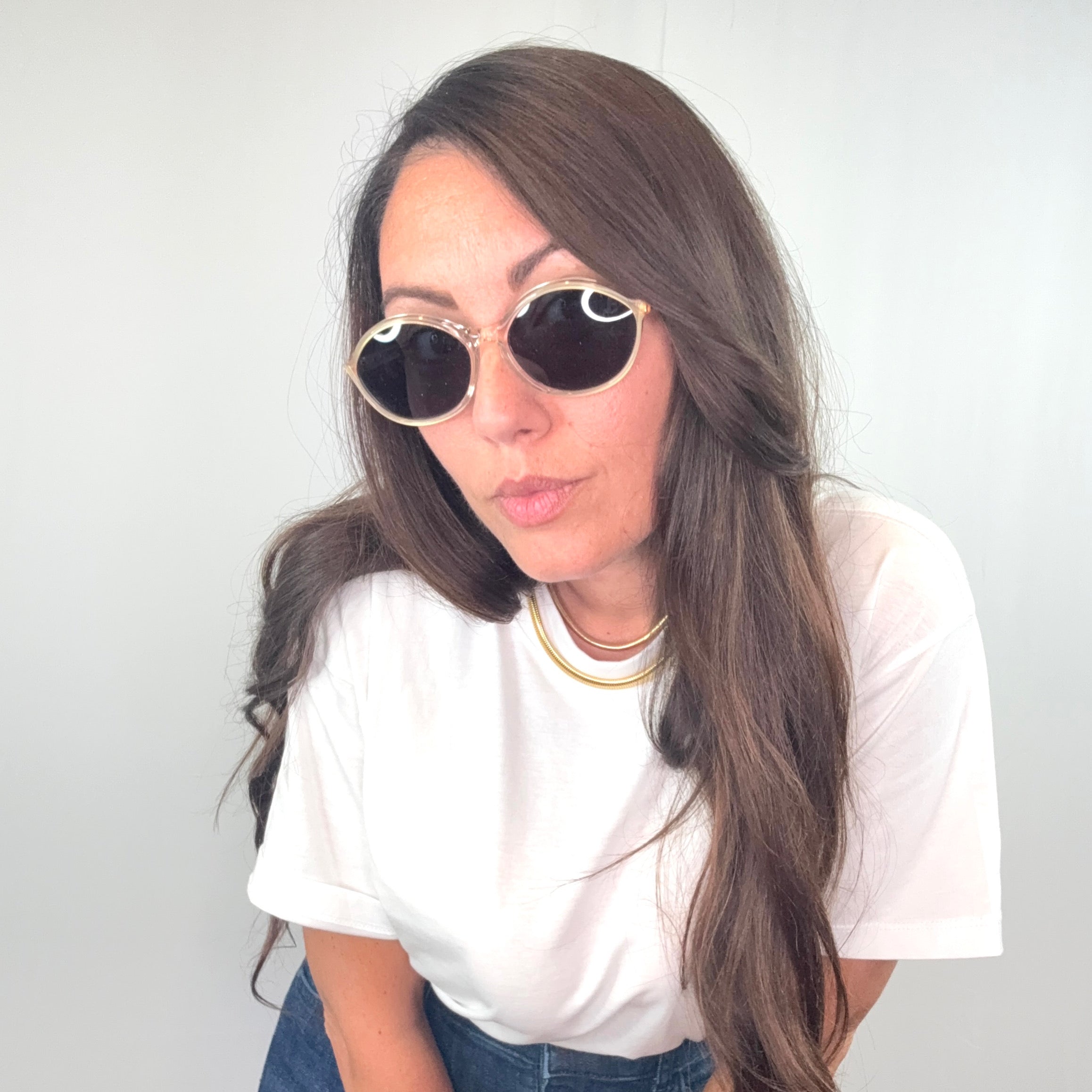 Occhiali da sole vintage beige Yves Saint Laurent MERCURE 58/16 140mm