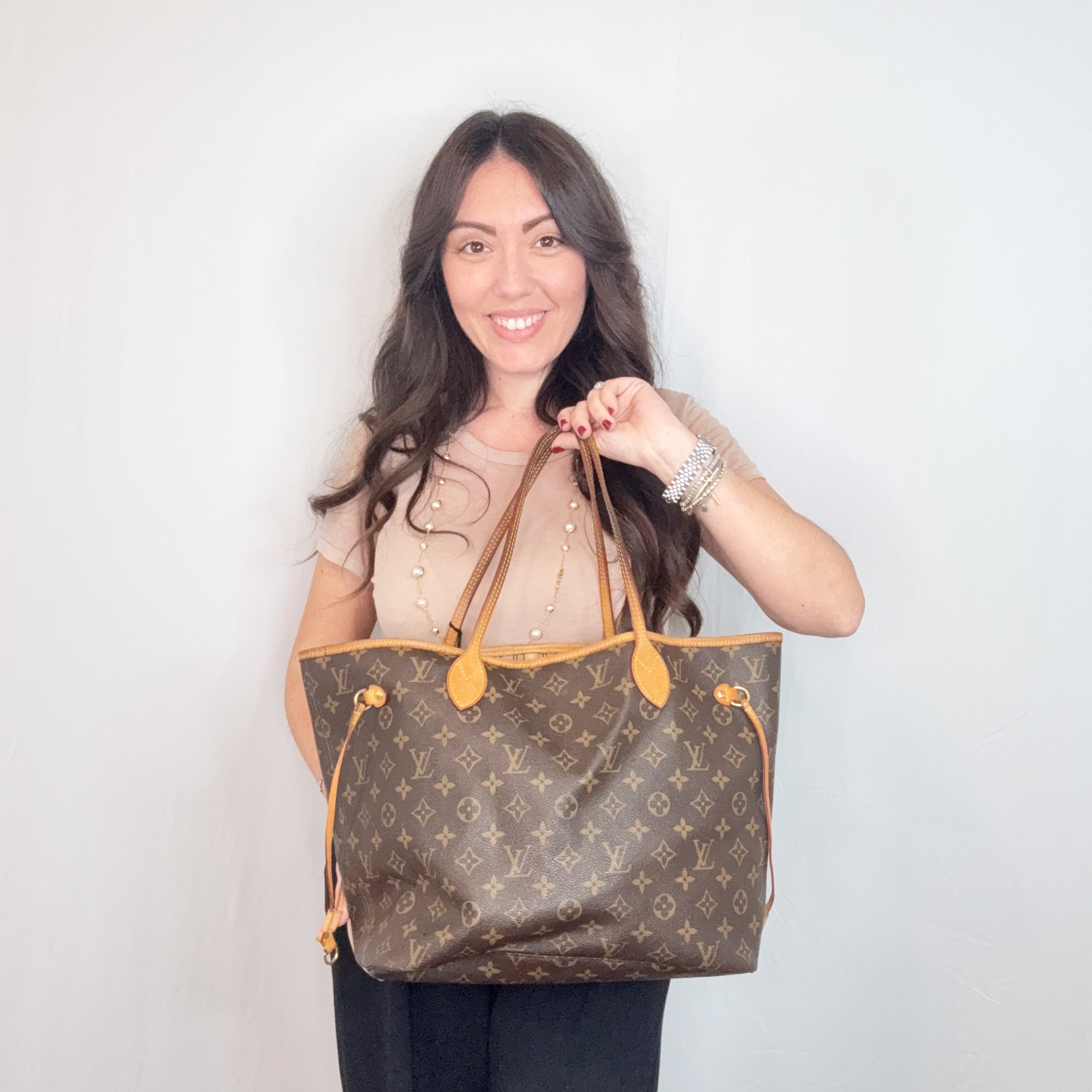 Louis Vuitton Monogram Canvas Neverfull MM Tote Shopping Bag