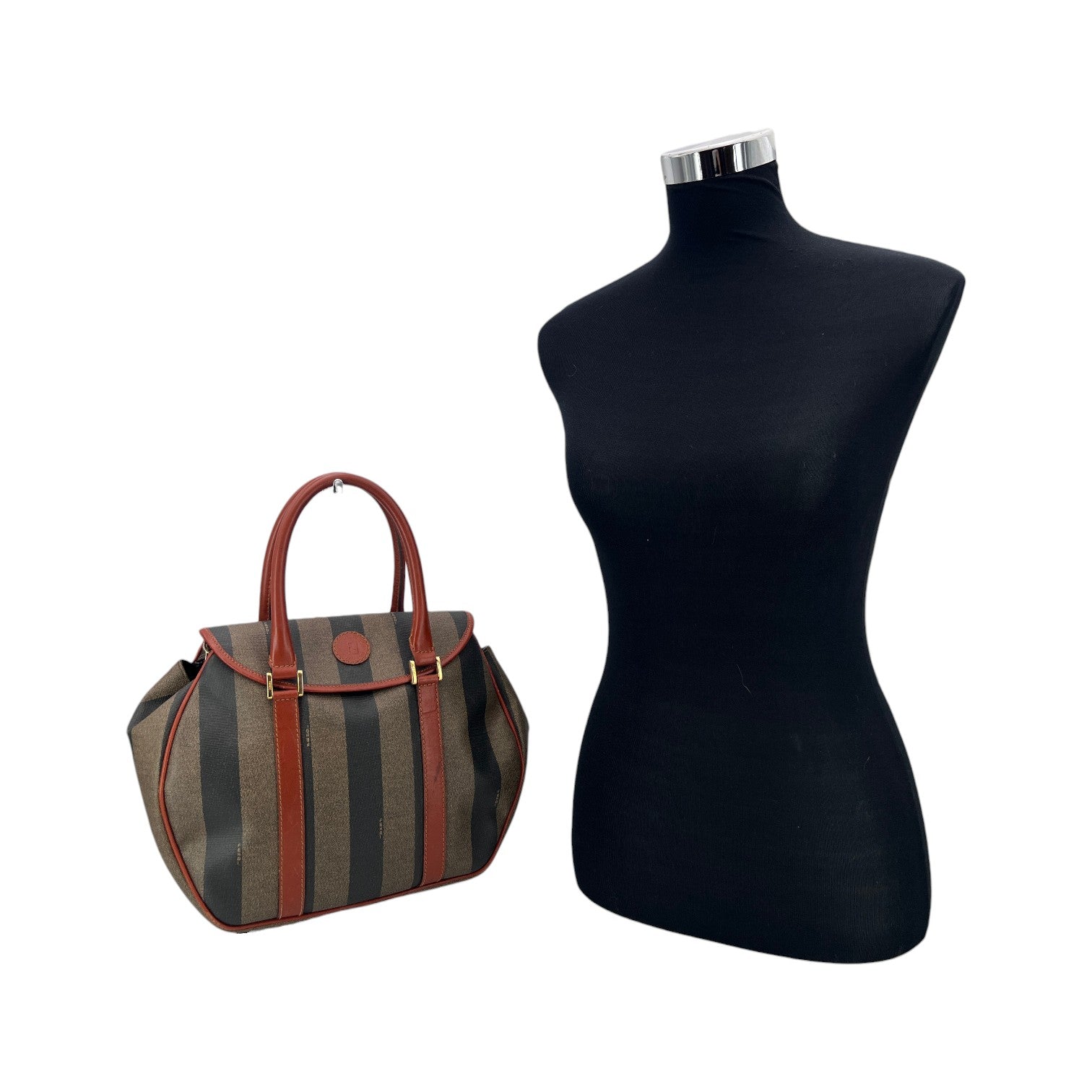 Fendi Pequin Satchel Handbags