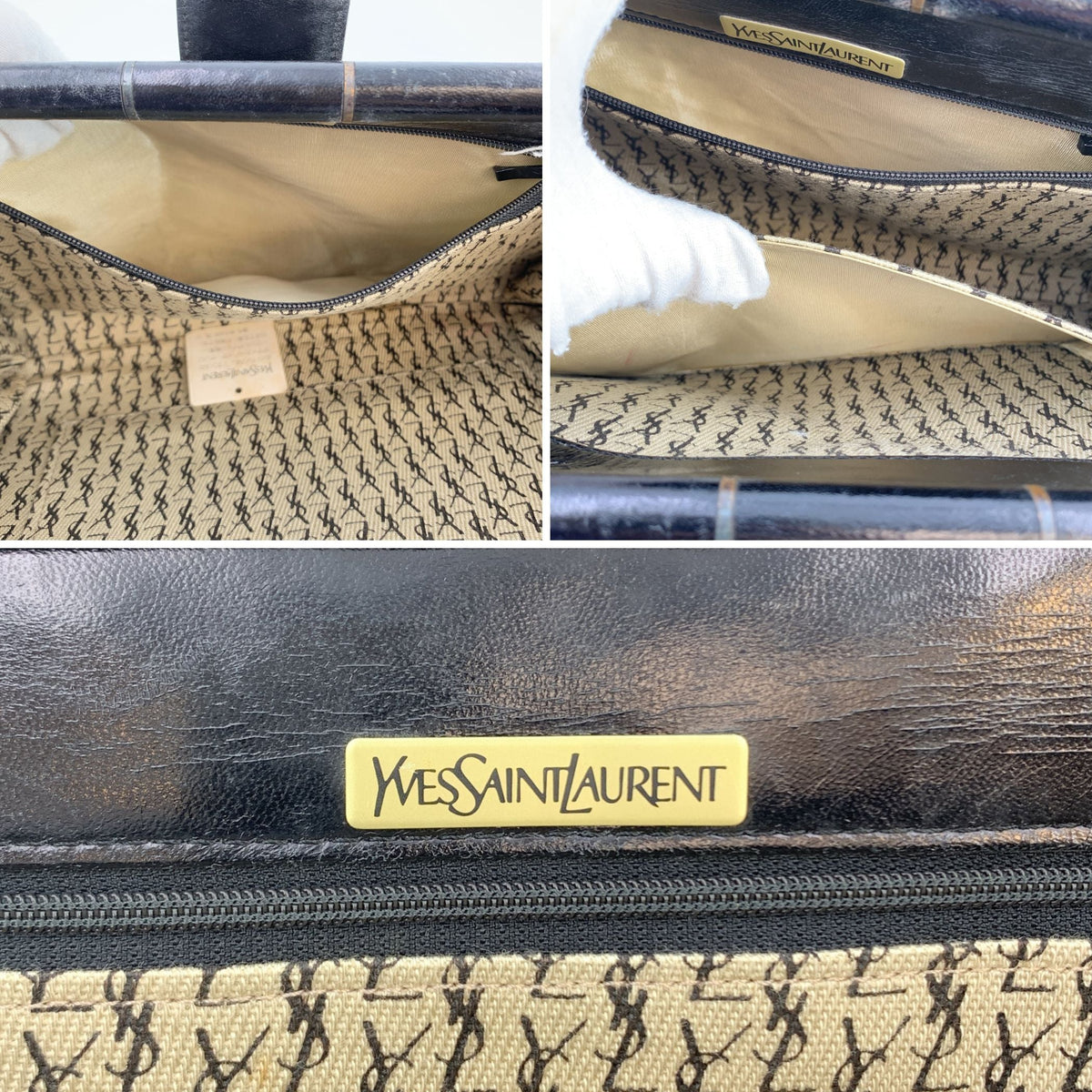 Yves Saint Laurent Chevron Quilted Leather Clutch Clutches