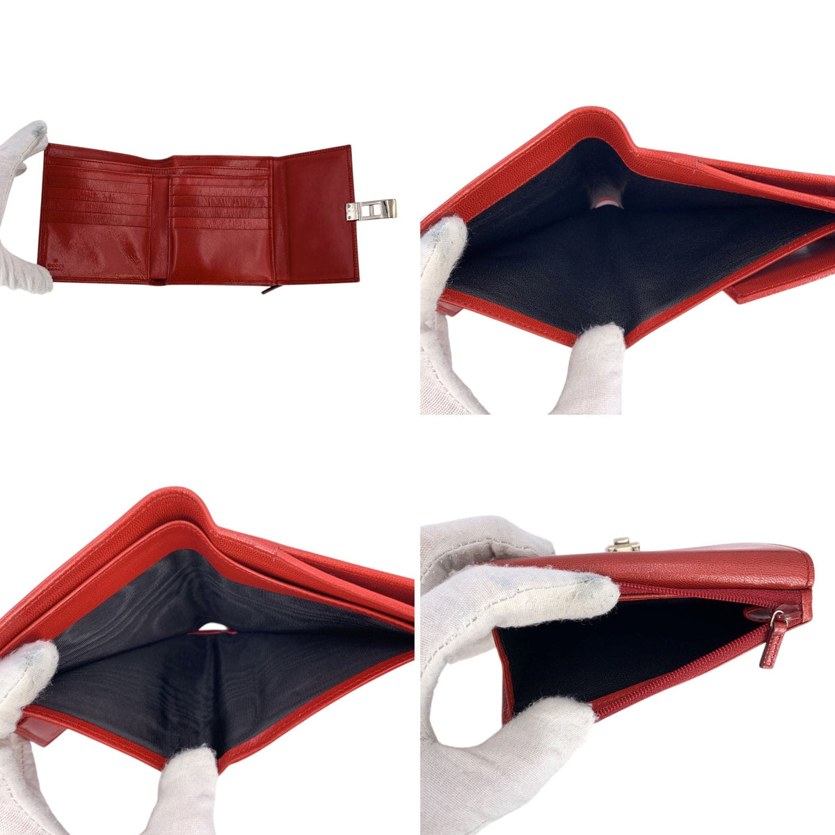 Gucci Red Leather Wallets