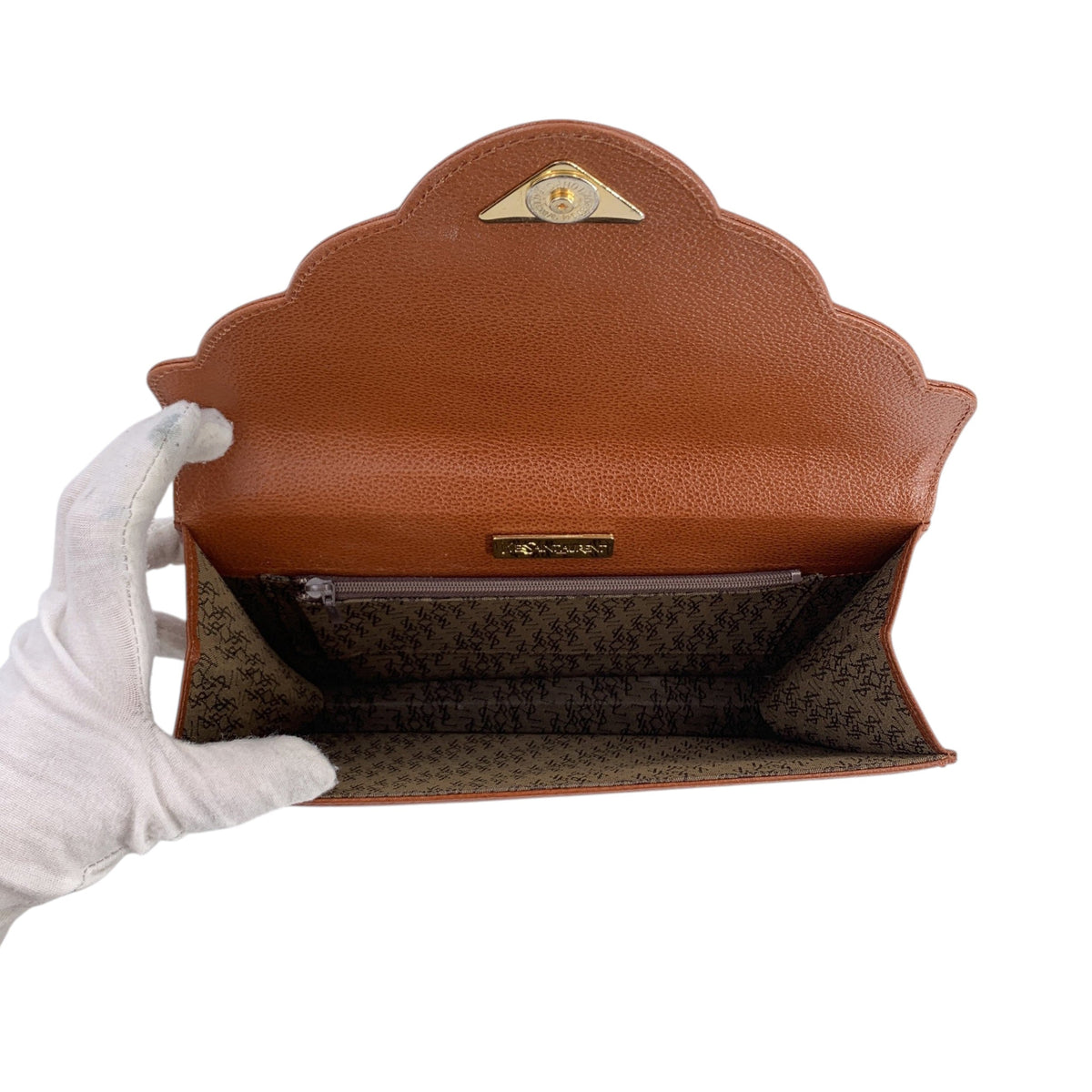 Yves Saint Laurent Scalloped Envelope Clutch Clutches