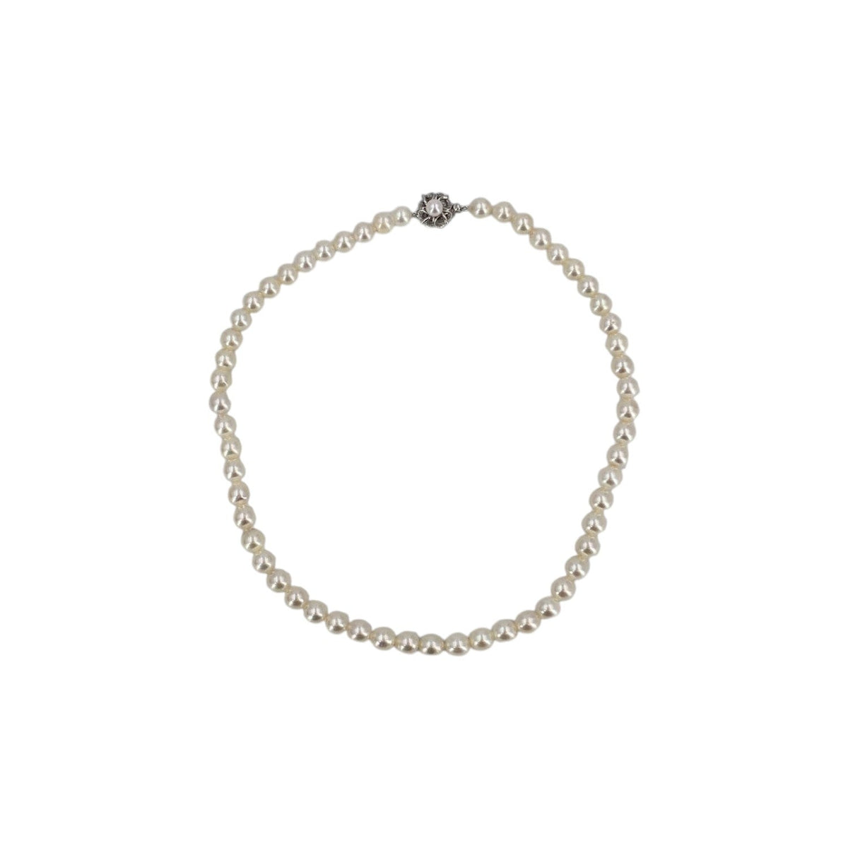 Akoya Pearls Floral Clasp Necklaces