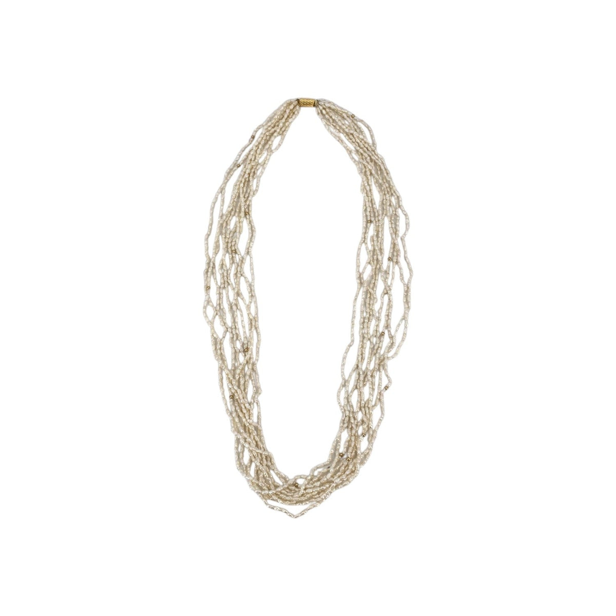 Freshwater Keshi Rice Pearl Gold Clasp Necklaces