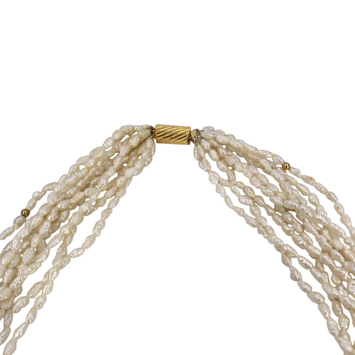 Freshwater Keshi Rice Pearl Gold Clasp Necklaces