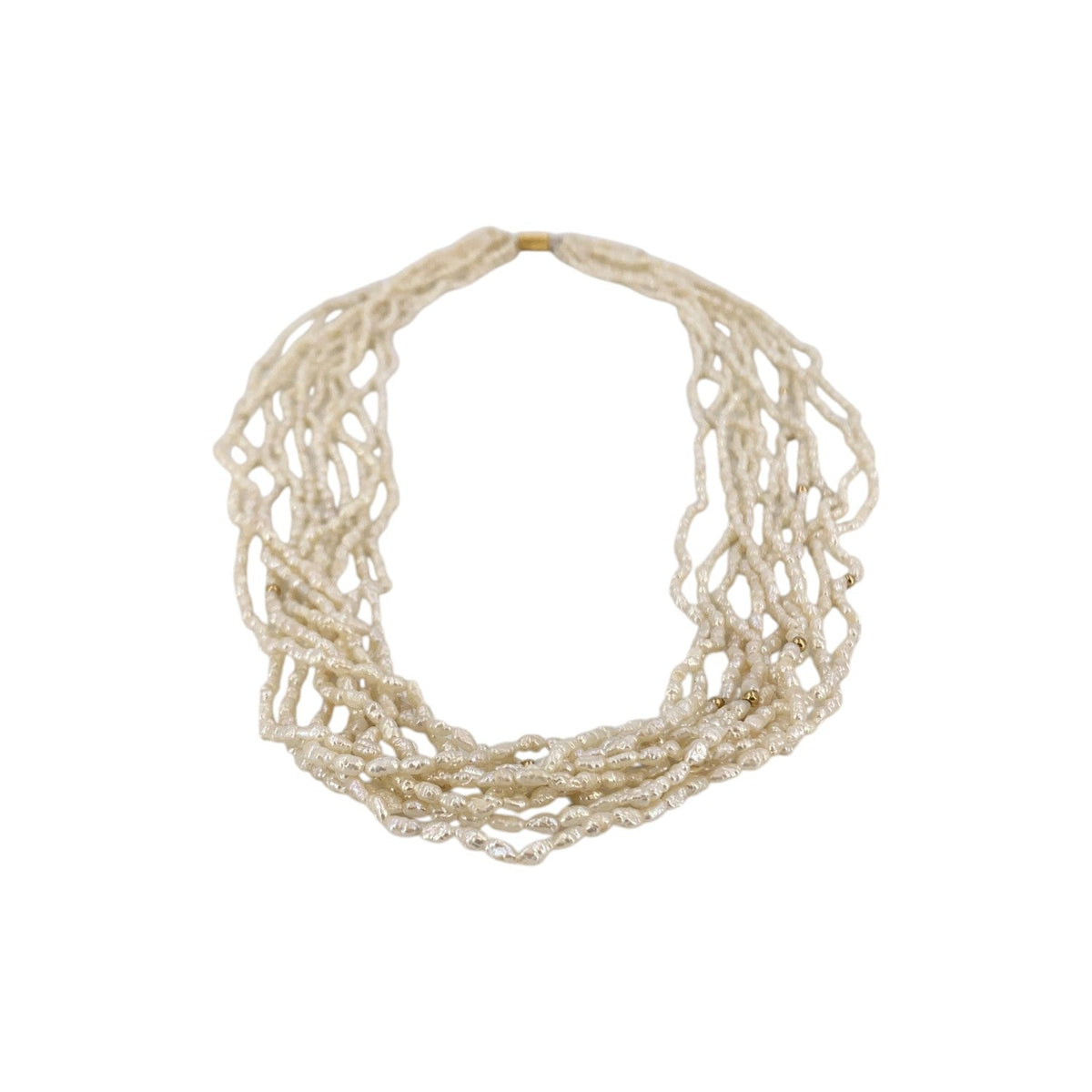 Freshwater Keshi Rice Pearl Gold Clasp Necklaces