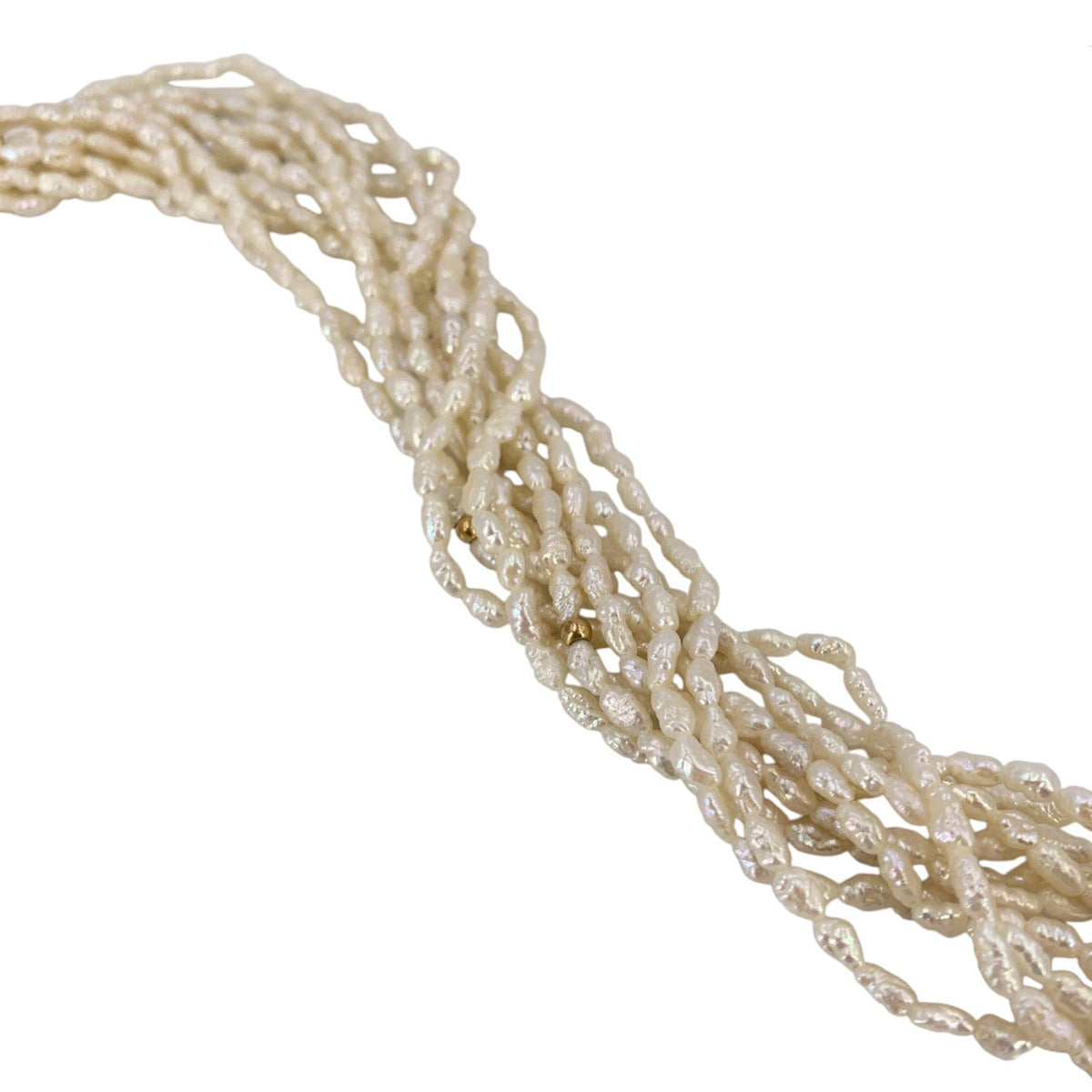Freshwater Keshi Rice Pearl Gold Clasp Necklaces