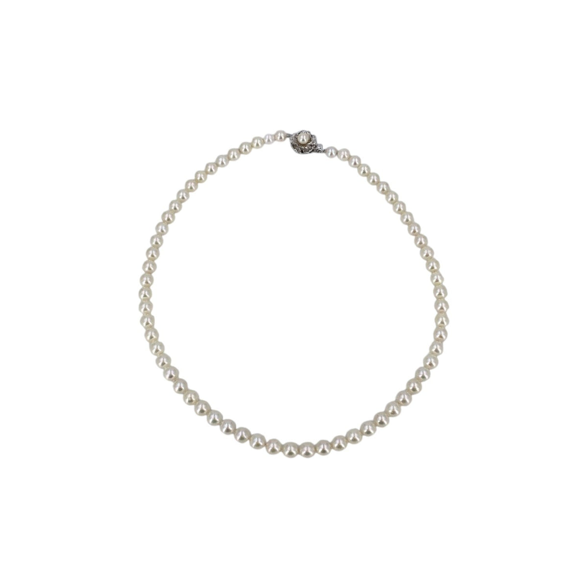 Akoya Pearls Floral Clasp Pearl Necklaces