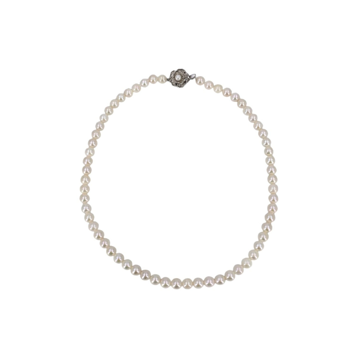 Akoya Pearls Floral Clasp Necklaces
