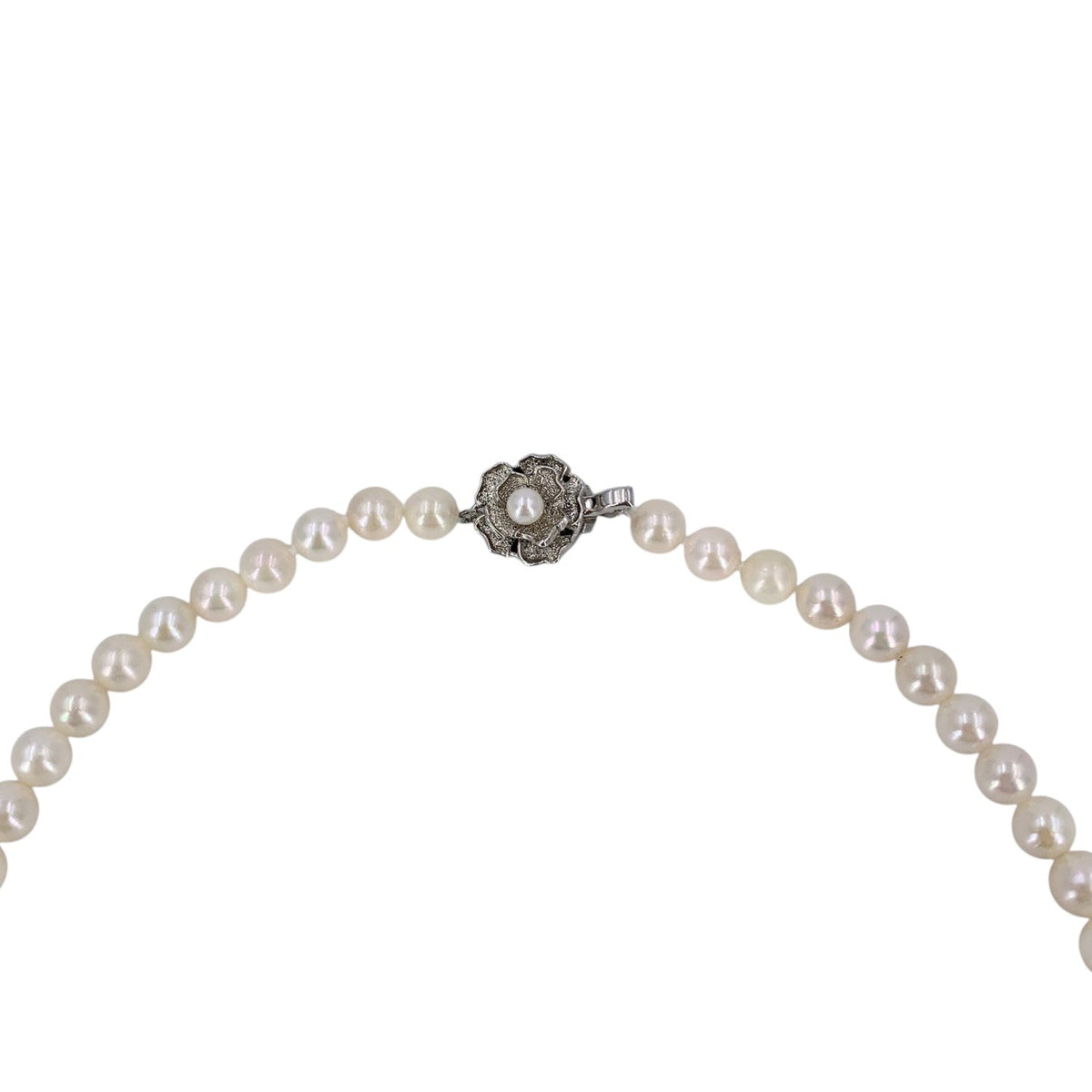 Akoya Pearls Floral Clasp Necklaces