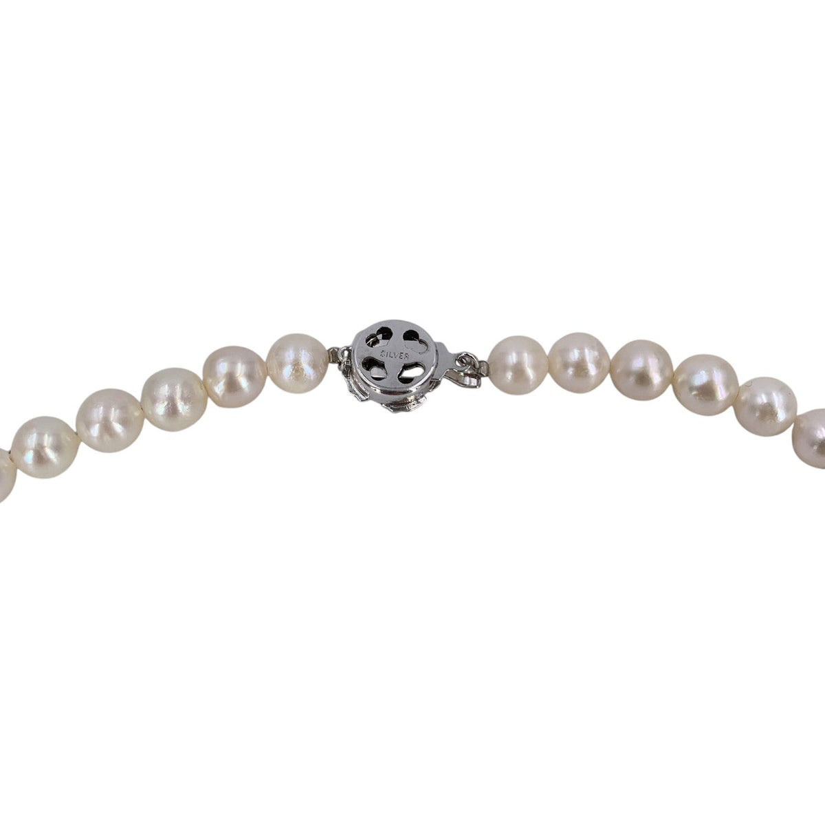 Akoya Pearls Silver Floral Clasp Necklaces