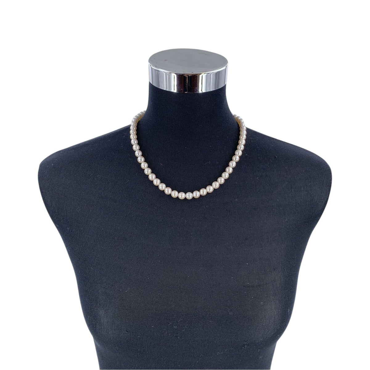 Akoya Pearls Silver Floral Clasp Necklaces