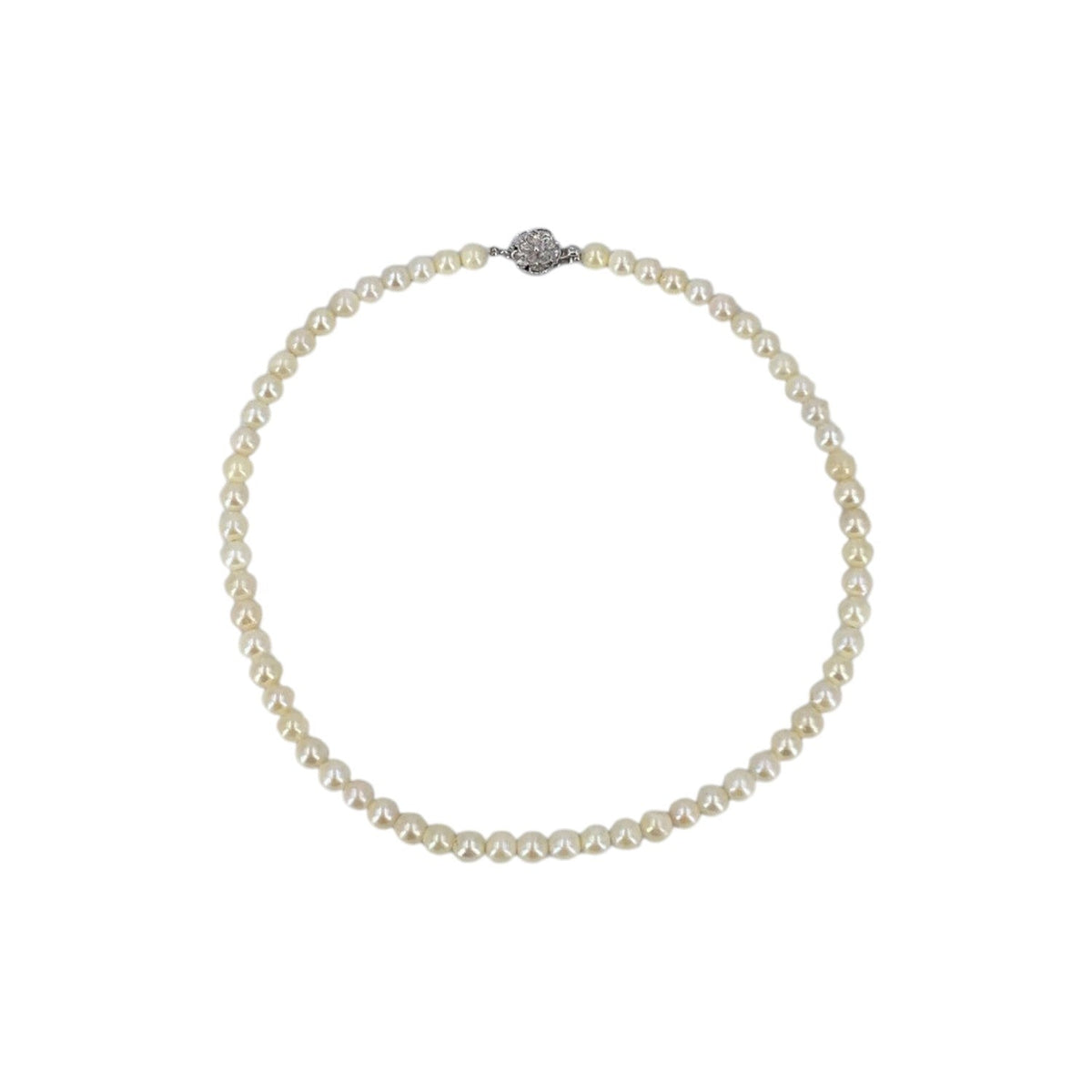 Akoya Pearls Floral Clasp Necklaces