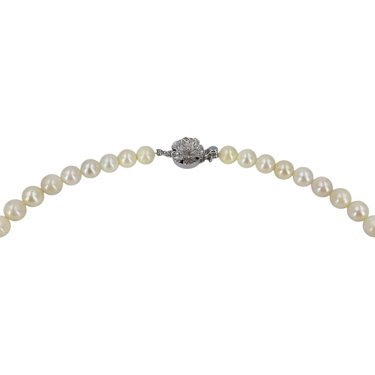 Akoya Pearls Floral Clasp Necklaces