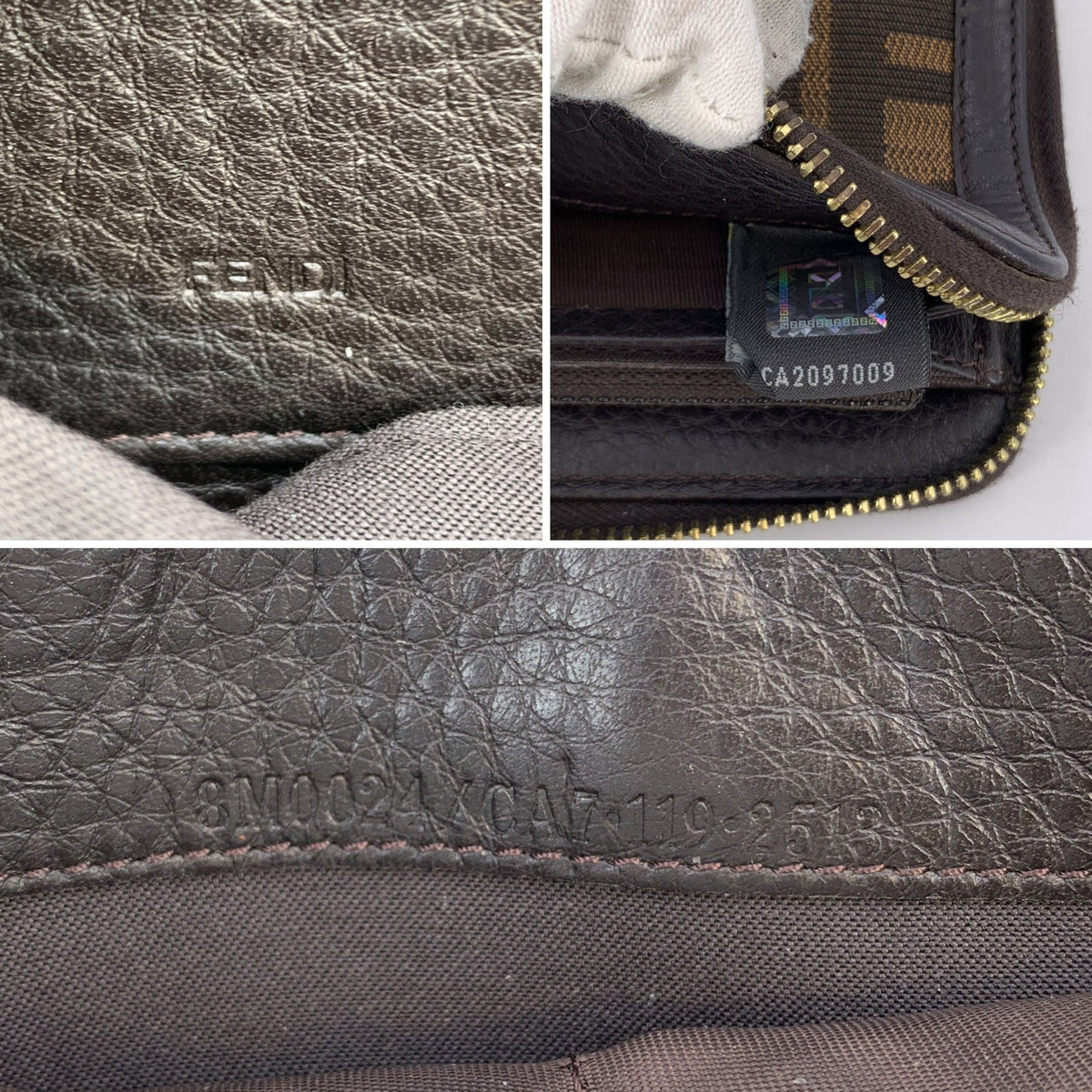 Fendi Zucca Zip Around Wallets
