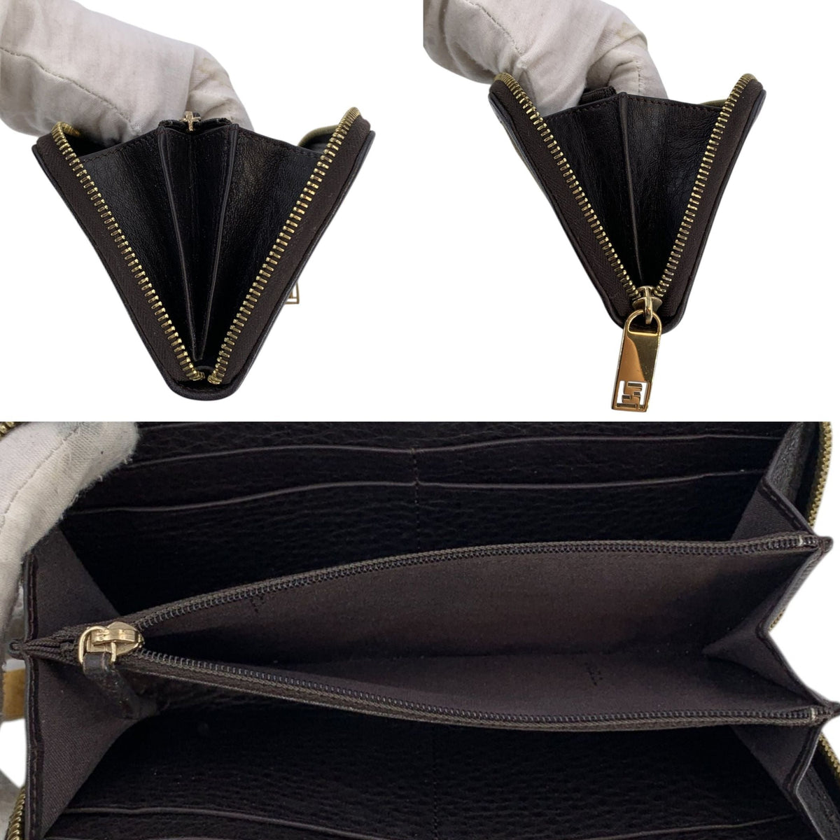 Fendi Zucca Zip Around Wallets