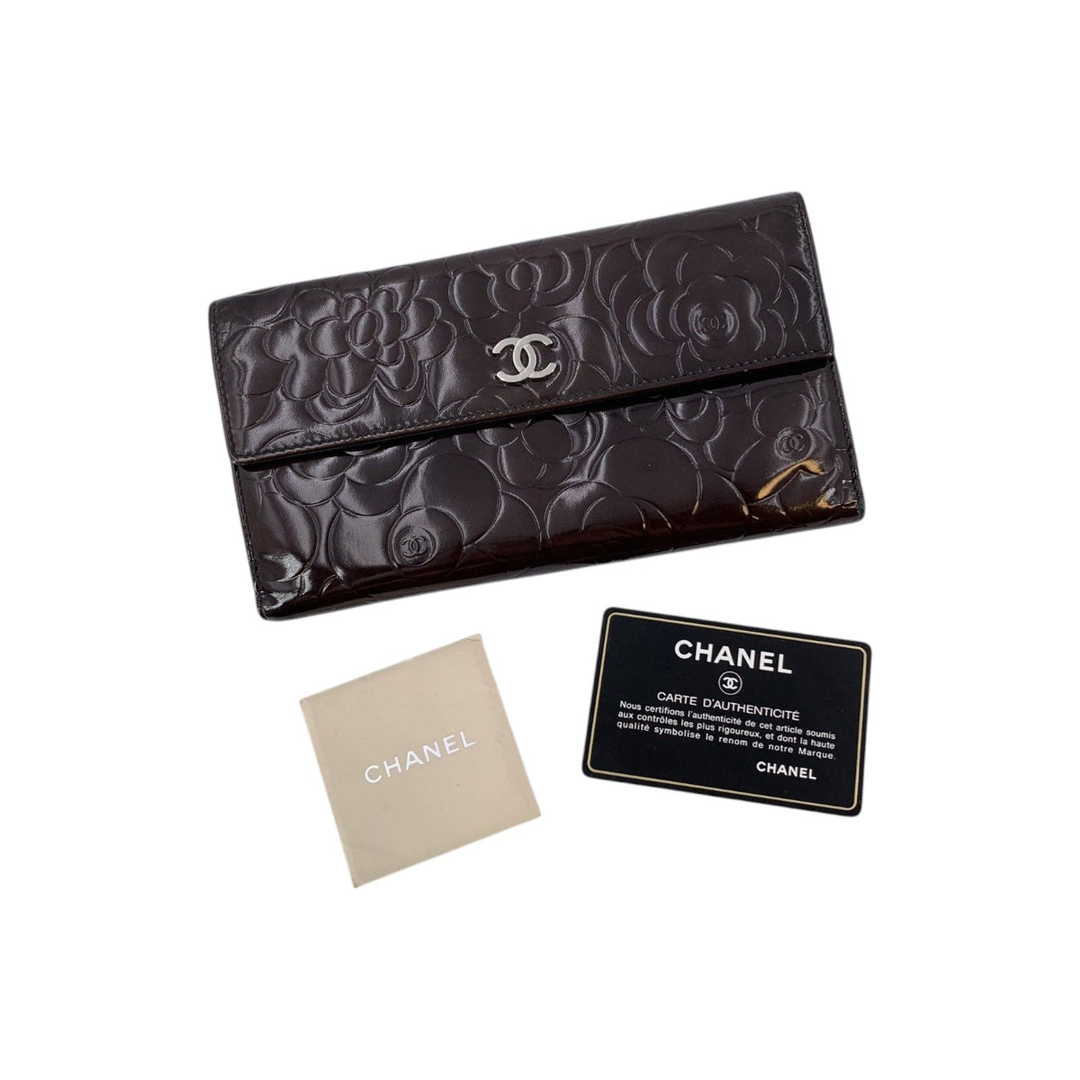 Chanel Patent Leather Camellia Wallets